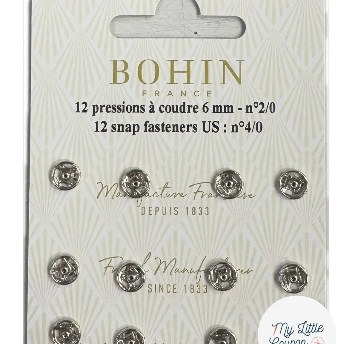 12 PRESSIONS À COUDRE 6MM - METAL - My Little Coupon