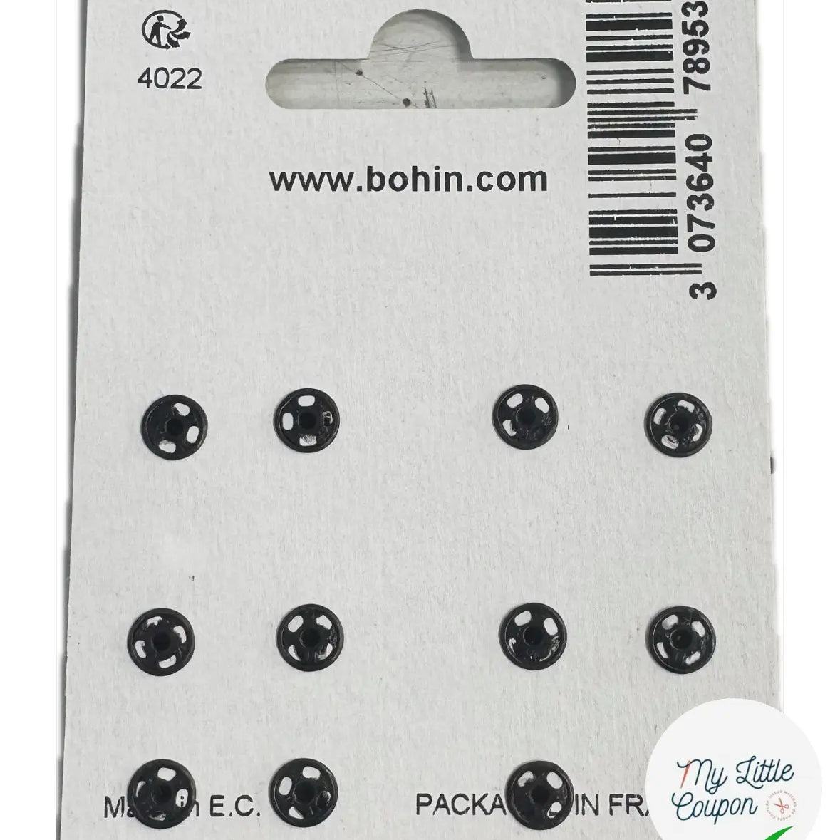 12 PRESSIONS À COUDRE 6MM - NOIR - My Little Coupon