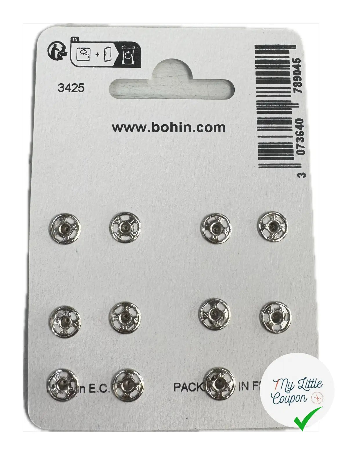 12 PRESSIONS À COUDRE 7MM - MÉTAL - My Little Coupon