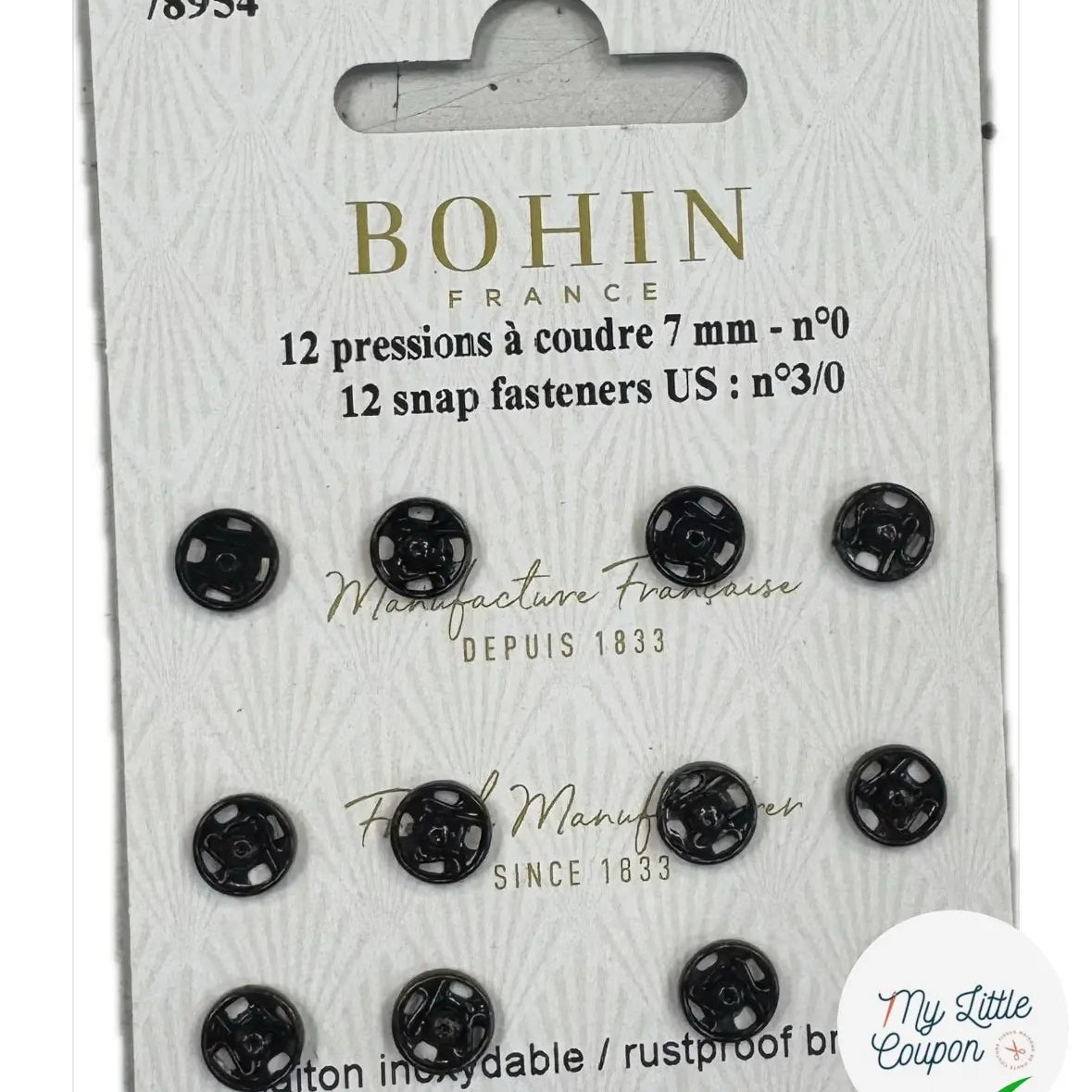 12 PRESSIONS À COUDRE 7MM - NOIR - My Little Coupon