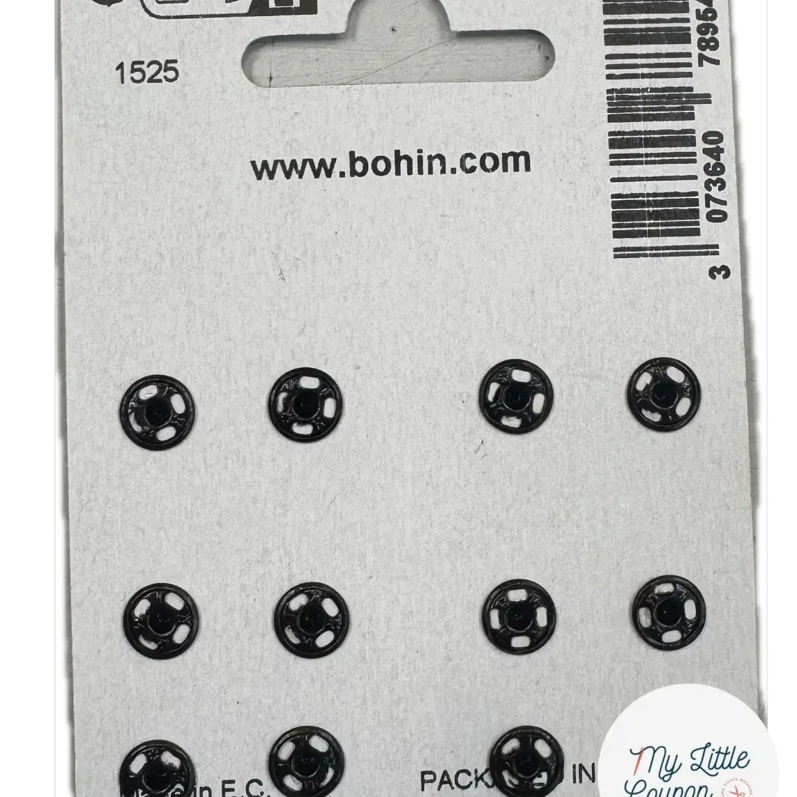 12 PRESSIONS À COUDRE 7MM - NOIR - My Little Coupon