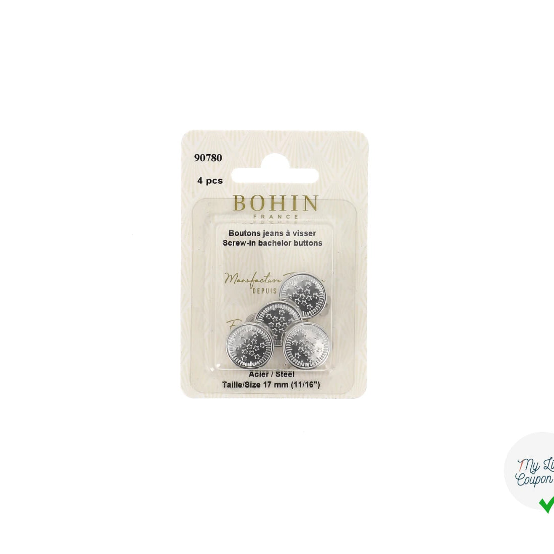 4 BOUTONS JEAN A VISSER - BOHIN - My Little Coupon