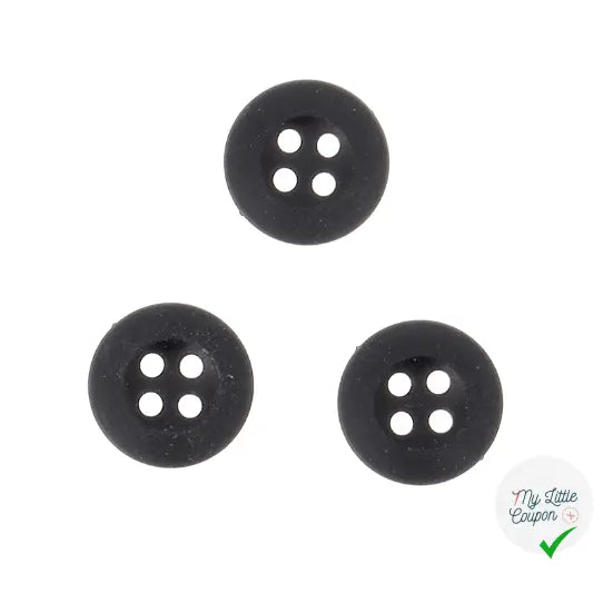 8 BOUTONS SOUPLES A 4 ROUS NOIR 13 MM - My Little Coupon