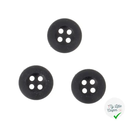 8 BOUTONS SOUPLES A 4 ROUS NOIR 13 MM - My Little Coupon