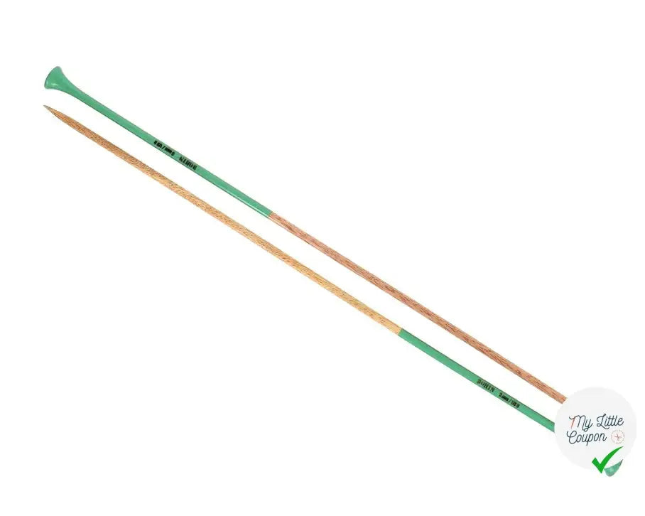 AIGUILLES À TRICOTER EN BOIS DE MANGUIER 40CM ROUGE - My Little Coupon