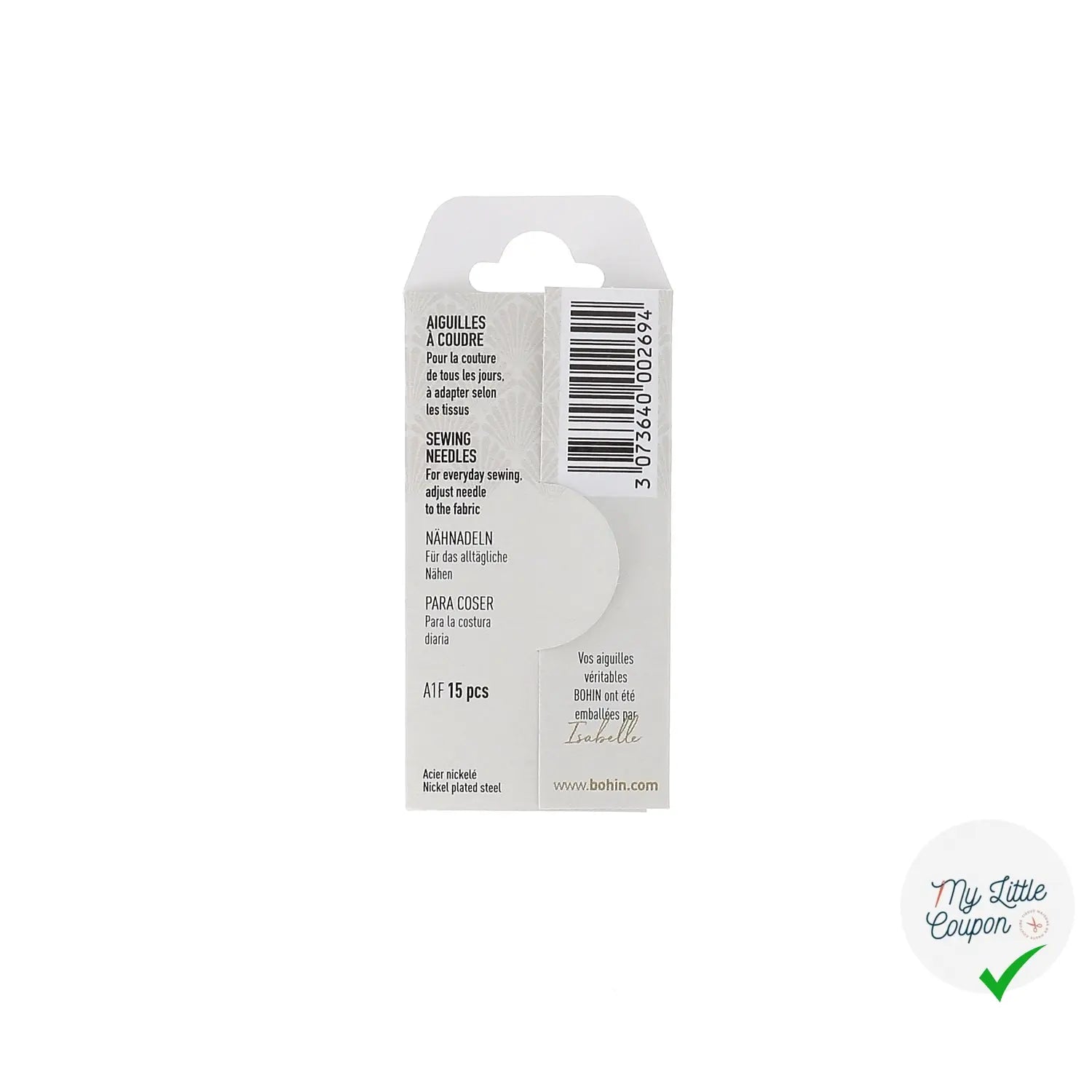 Aiguilles à coudre longues "grands chas" assortiment N°3 à 9 - My Little Coupon