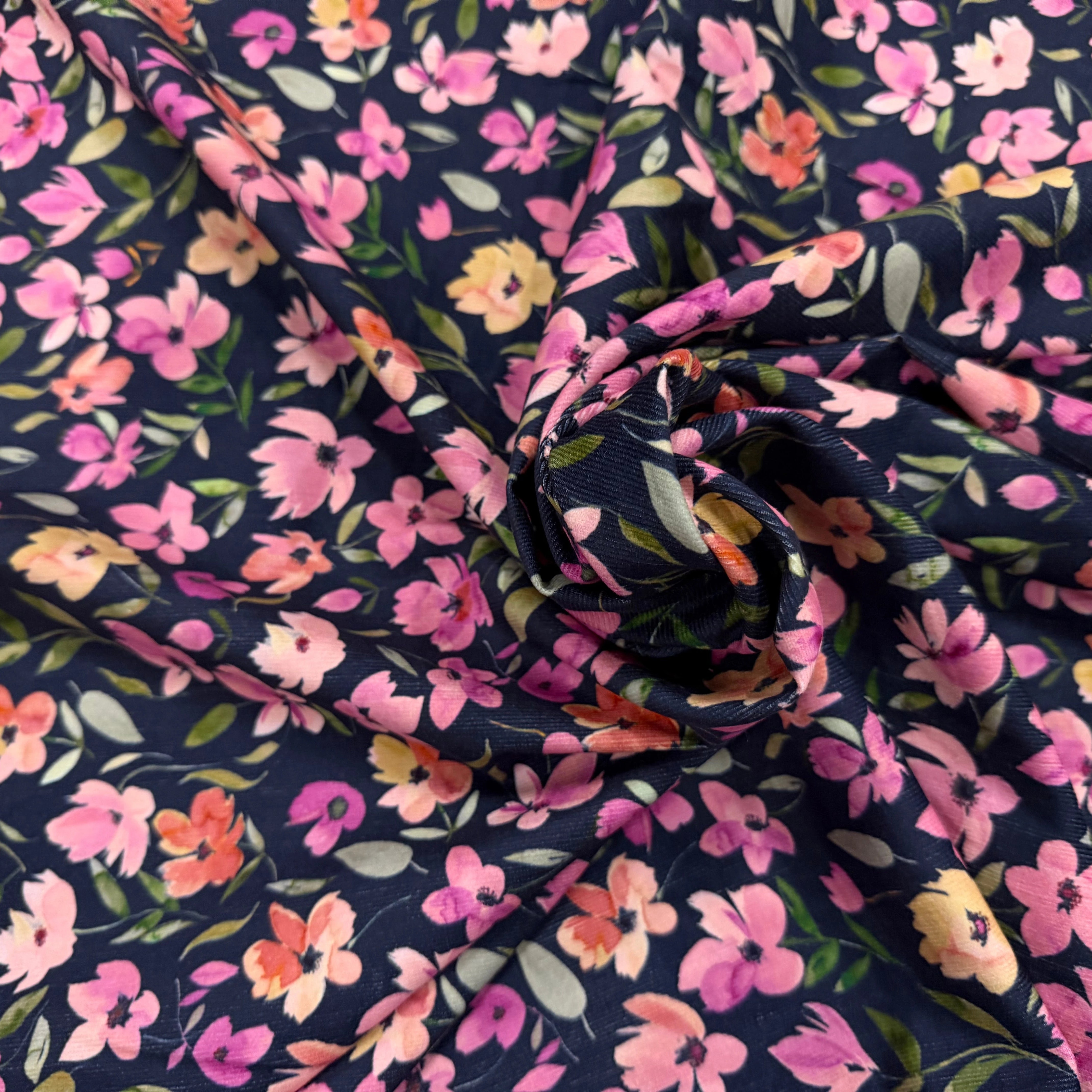 BABYCORD DIGITAL FLOWERS – NAVY - My Little Coupon