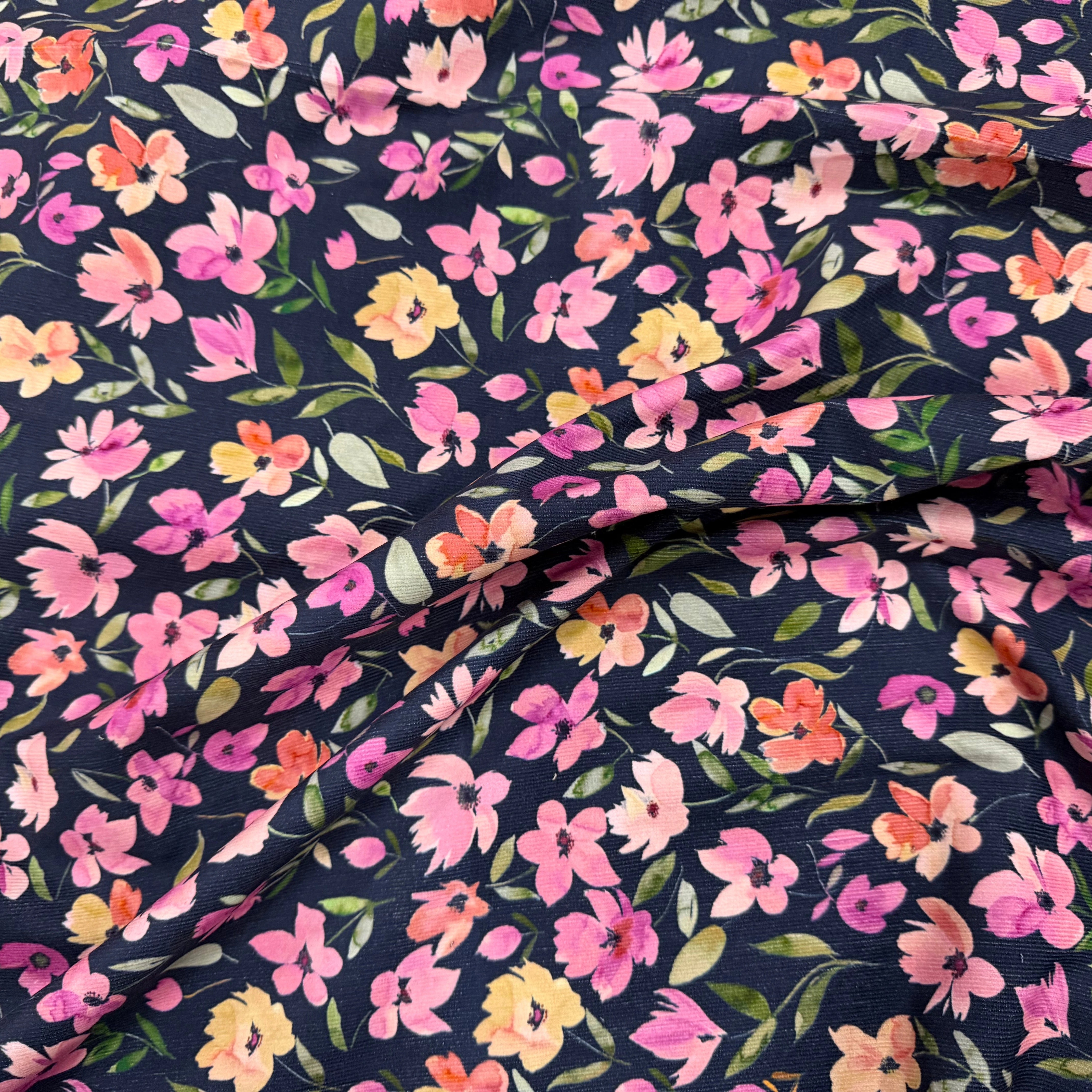 BABYCORD DIGITAL FLOWERS – NAVY - My Little Coupon