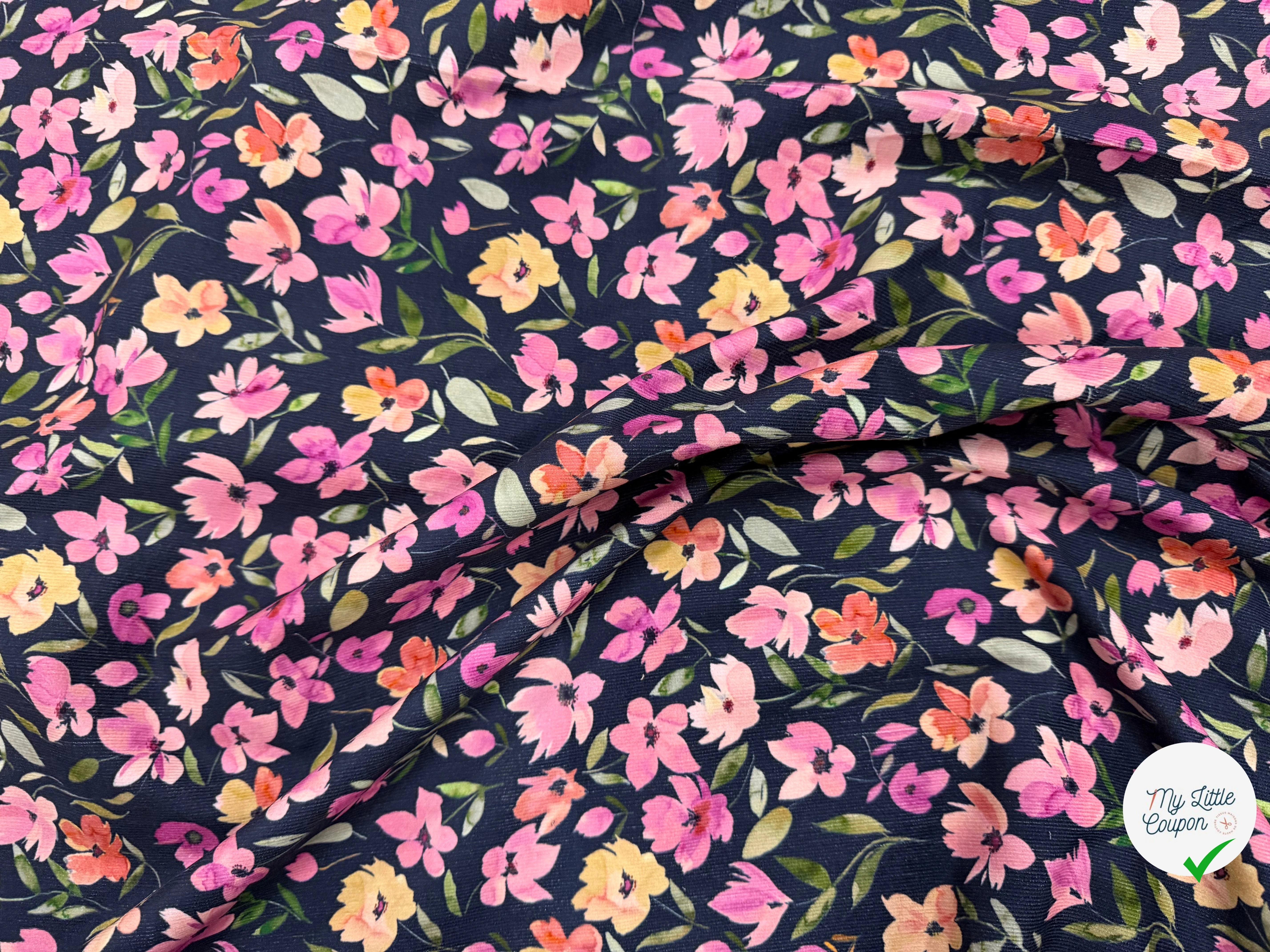 BABYCORD DIGITAL FLOWERS – NAVY - My Little Coupon