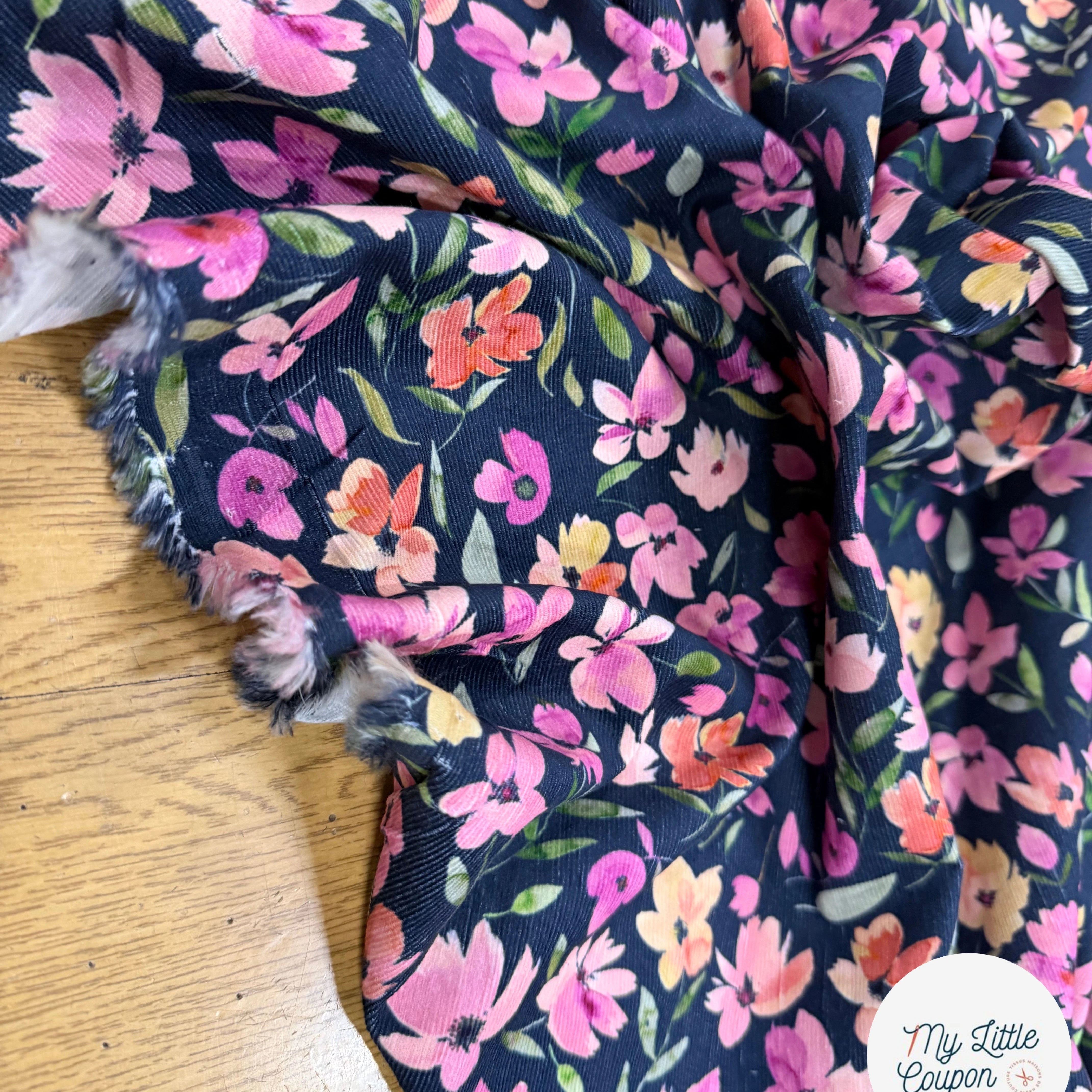 BABYCORD DIGITAL FLOWERS – NAVY - My Little Coupon