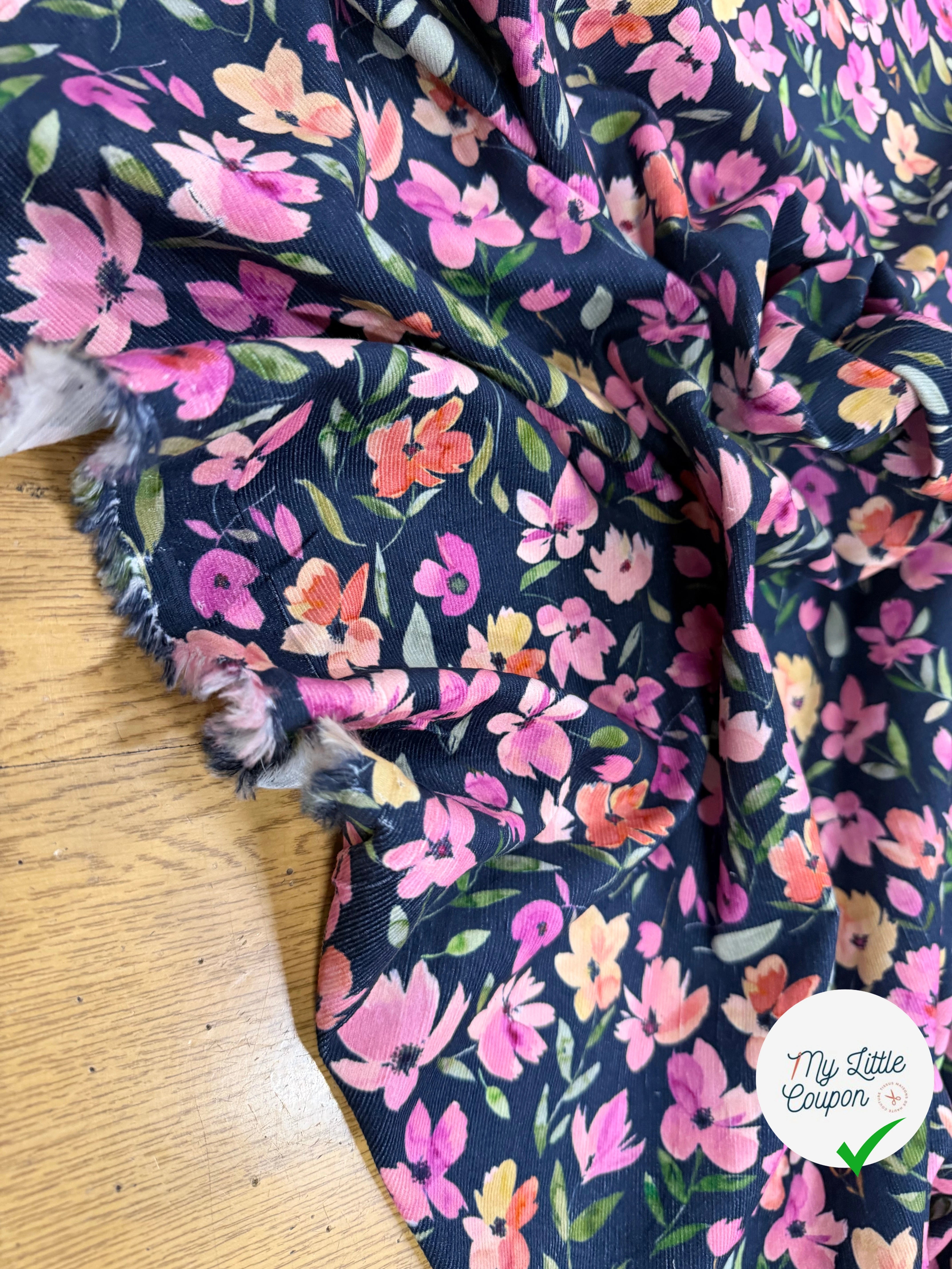 BABYCORD DIGITAL FLOWERS – NAVY - My Little Coupon