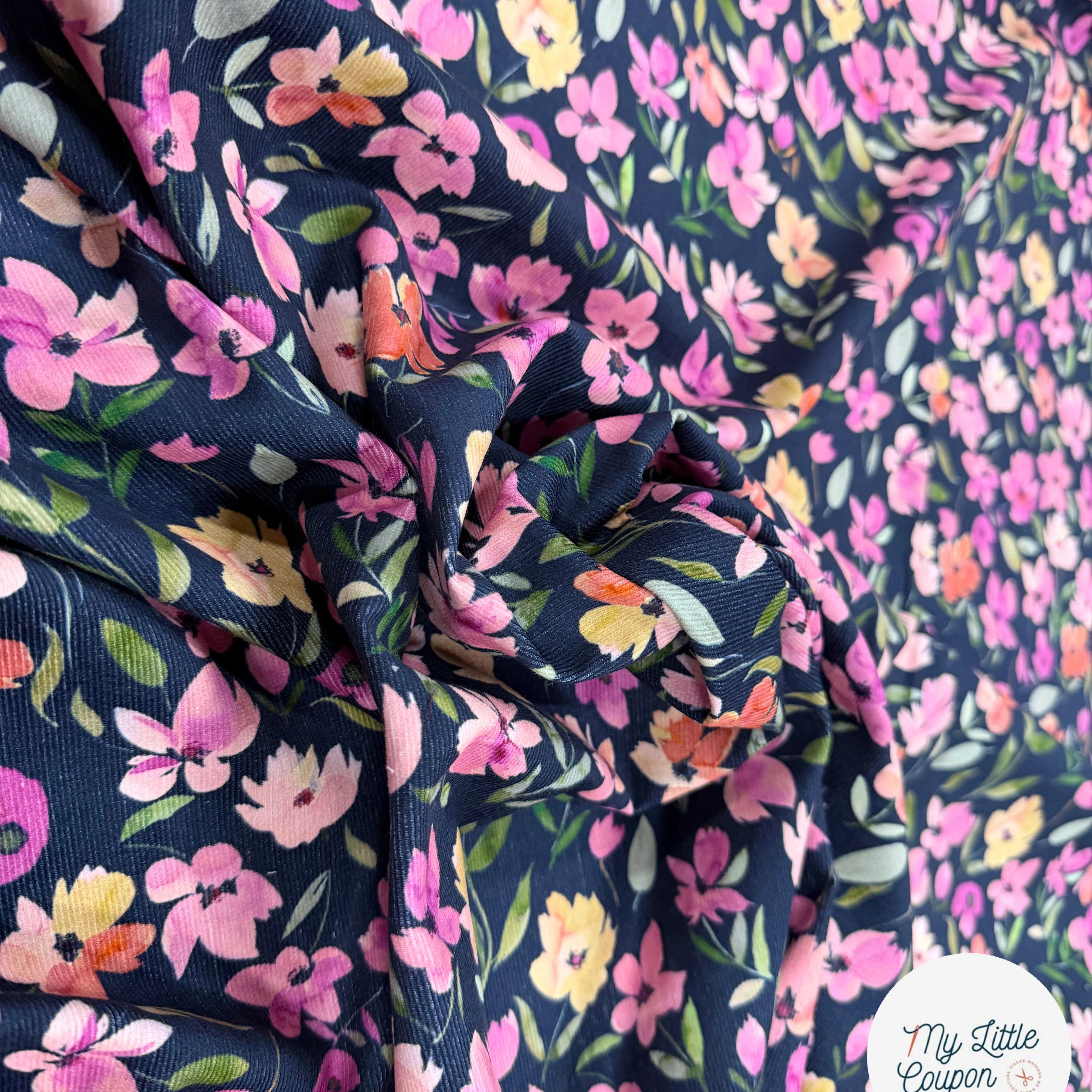 BABYCORD DIGITAL FLOWERS – NAVY - My Little Coupon