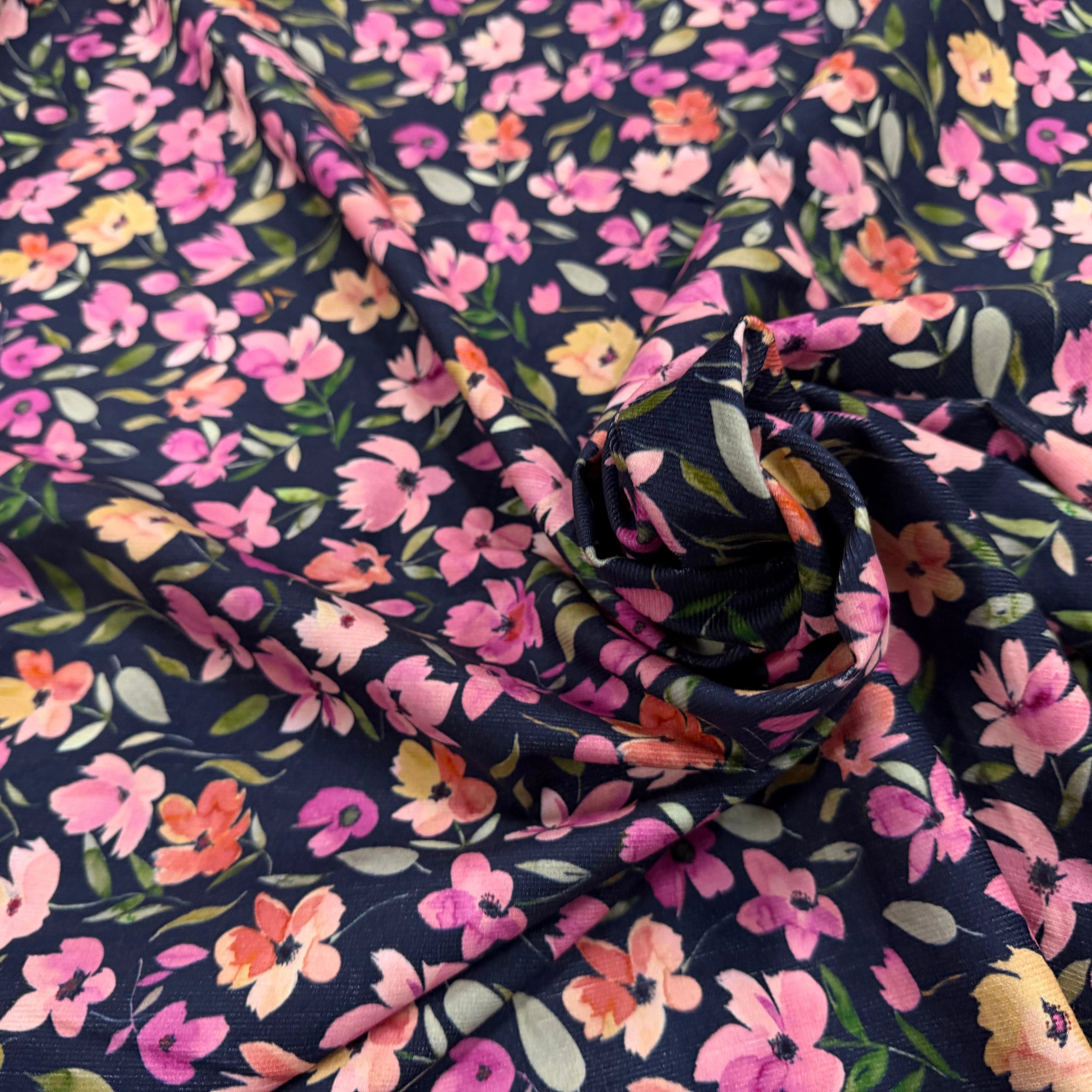 BABYCORD DIGITAL FLOWERS – NAVY - My Little Coupon