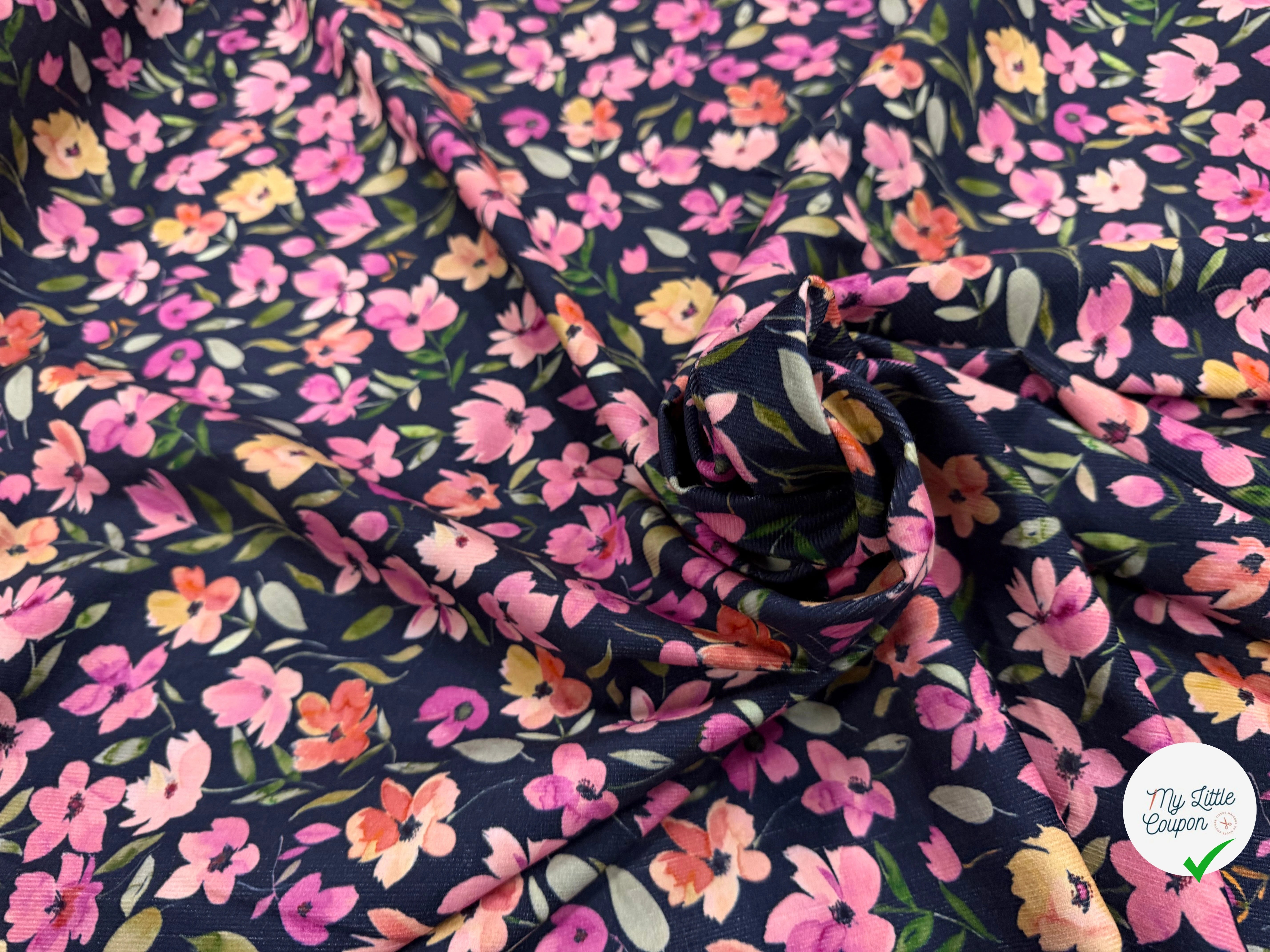 BABYCORD DIGITAL FLOWERS – NAVY - My Little Coupon