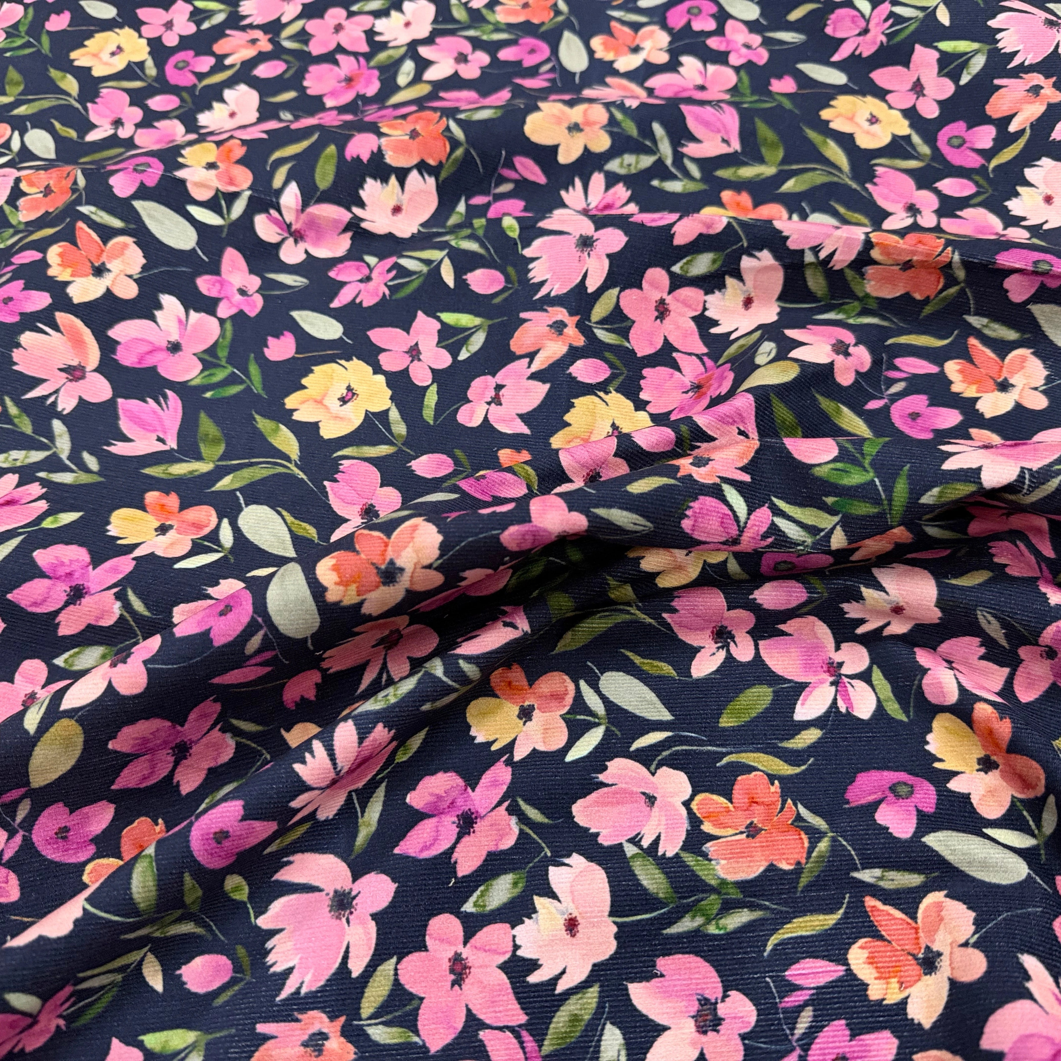 BABYCORD DIGITAL FLOWERS – NAVY - My Little Coupon