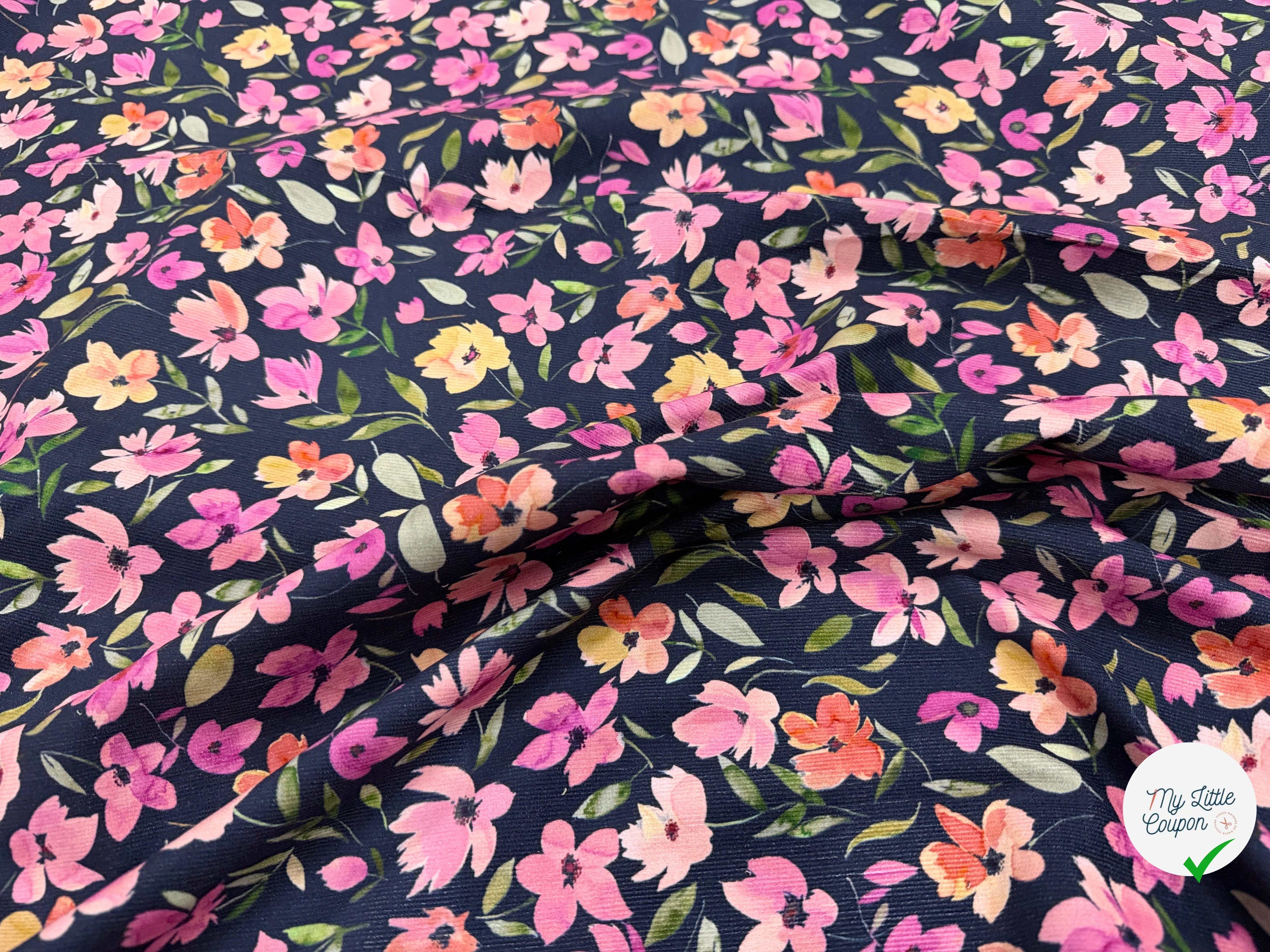 BABYCORD DIGITAL FLOWERS – NAVY - My Little Coupon