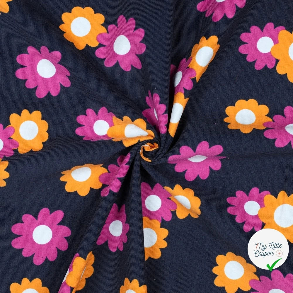 BABYCORD FLOWERS – NAVY - My Little Coupon