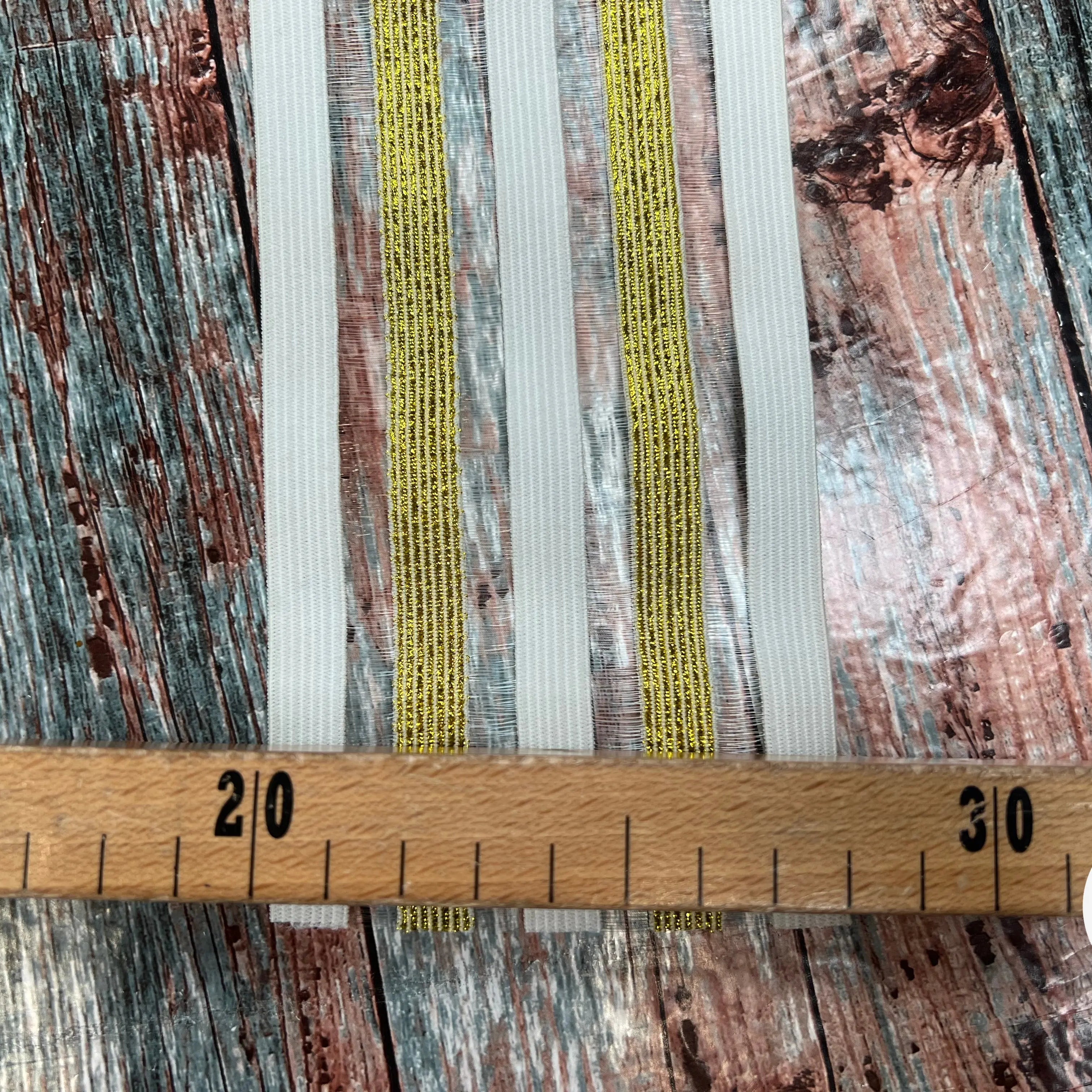 BANDE ÉLASTIQUE FANTAISIE GOLD&WHITE - My Little Coupon