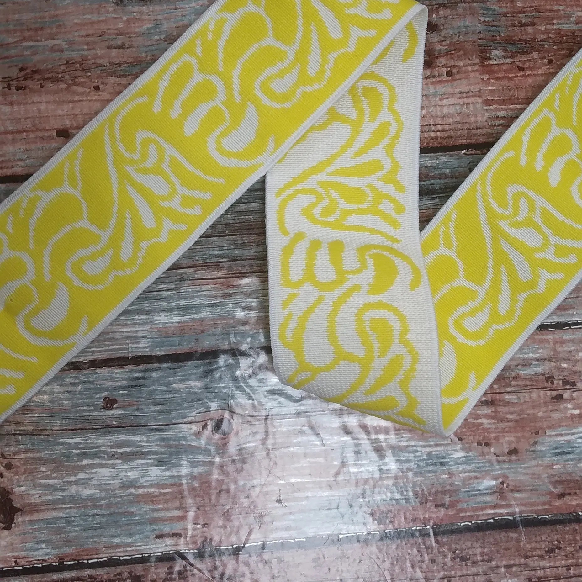 BANDE ÉLASTIQUE TISÉE ABSTRAIT JAUNE - My Little Coupon