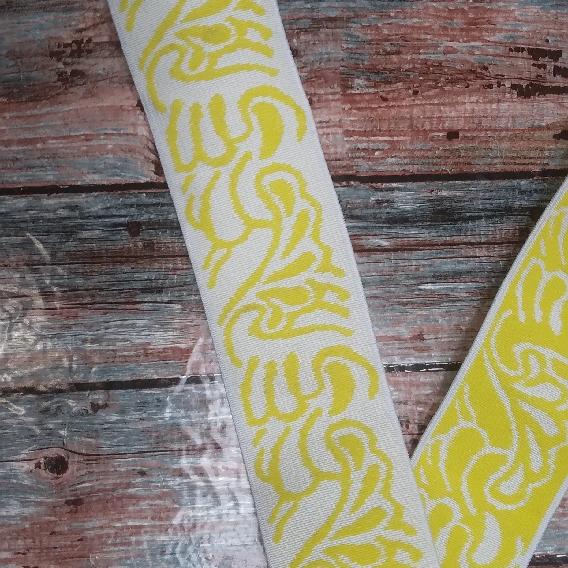 BANDE ÉLASTIQUE TISÉE ABSTRAIT JAUNE - My Little Coupon