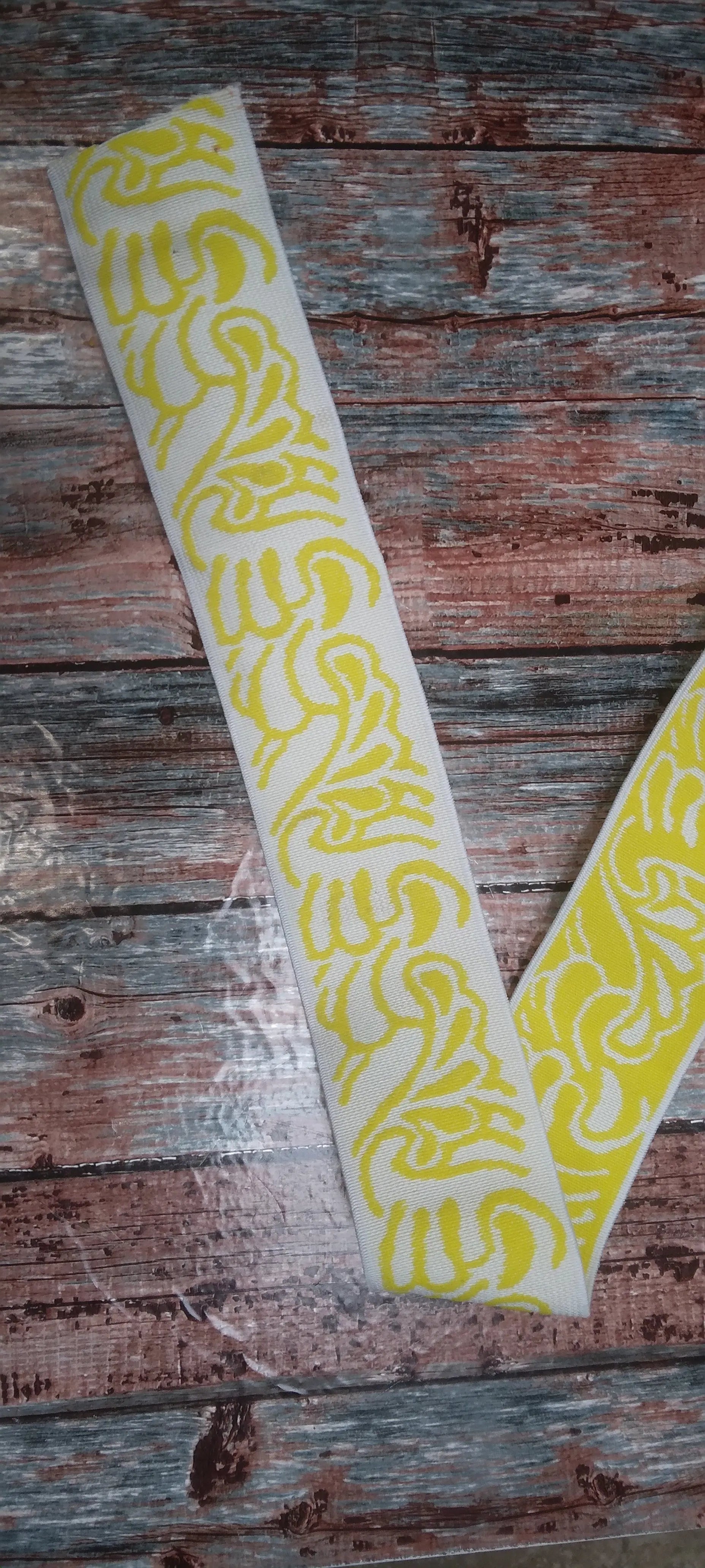 BANDE ÉLASTIQUE TISÉE ABSTRAIT JAUNE - My Little Coupon