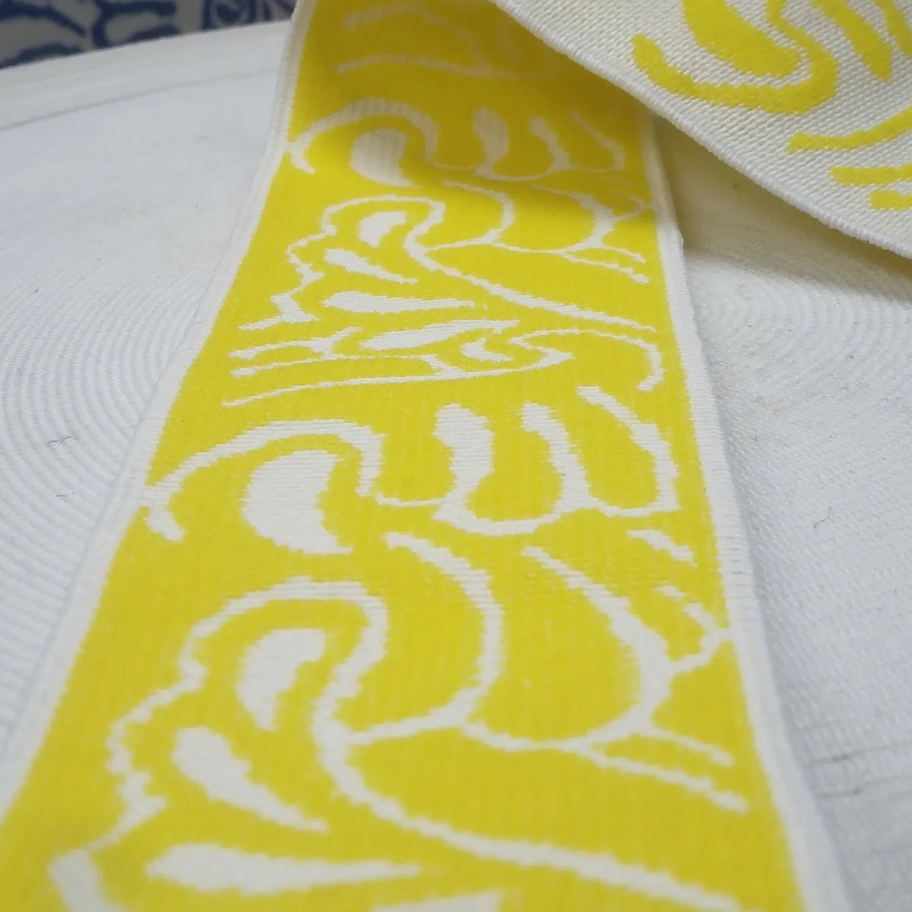 BANDE ÉLASTIQUE TISÉE ABSTRAIT JAUNE - My Little Coupon