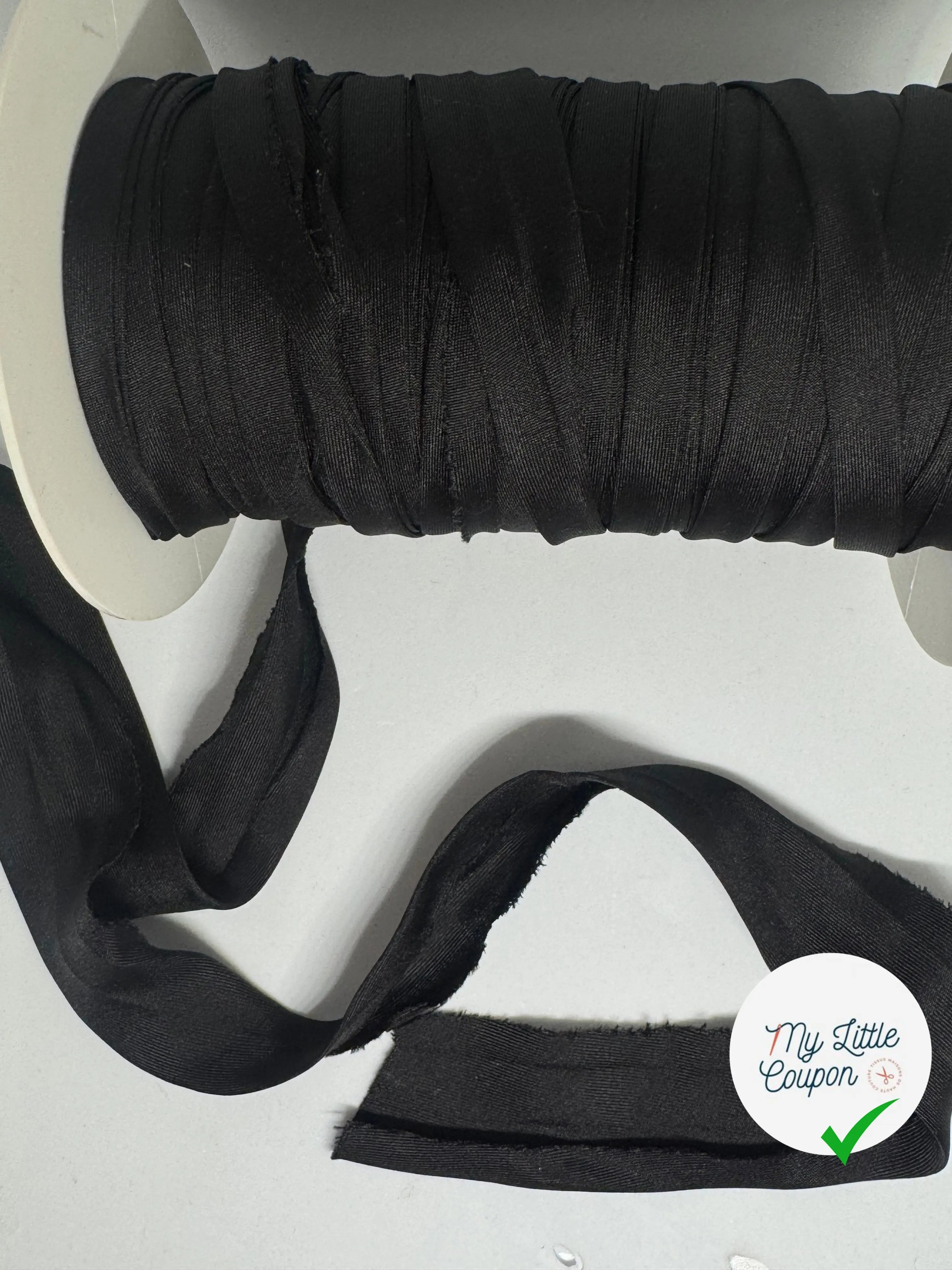 BIAIS DE SOIE NOIR 9MM - My Little Coupon