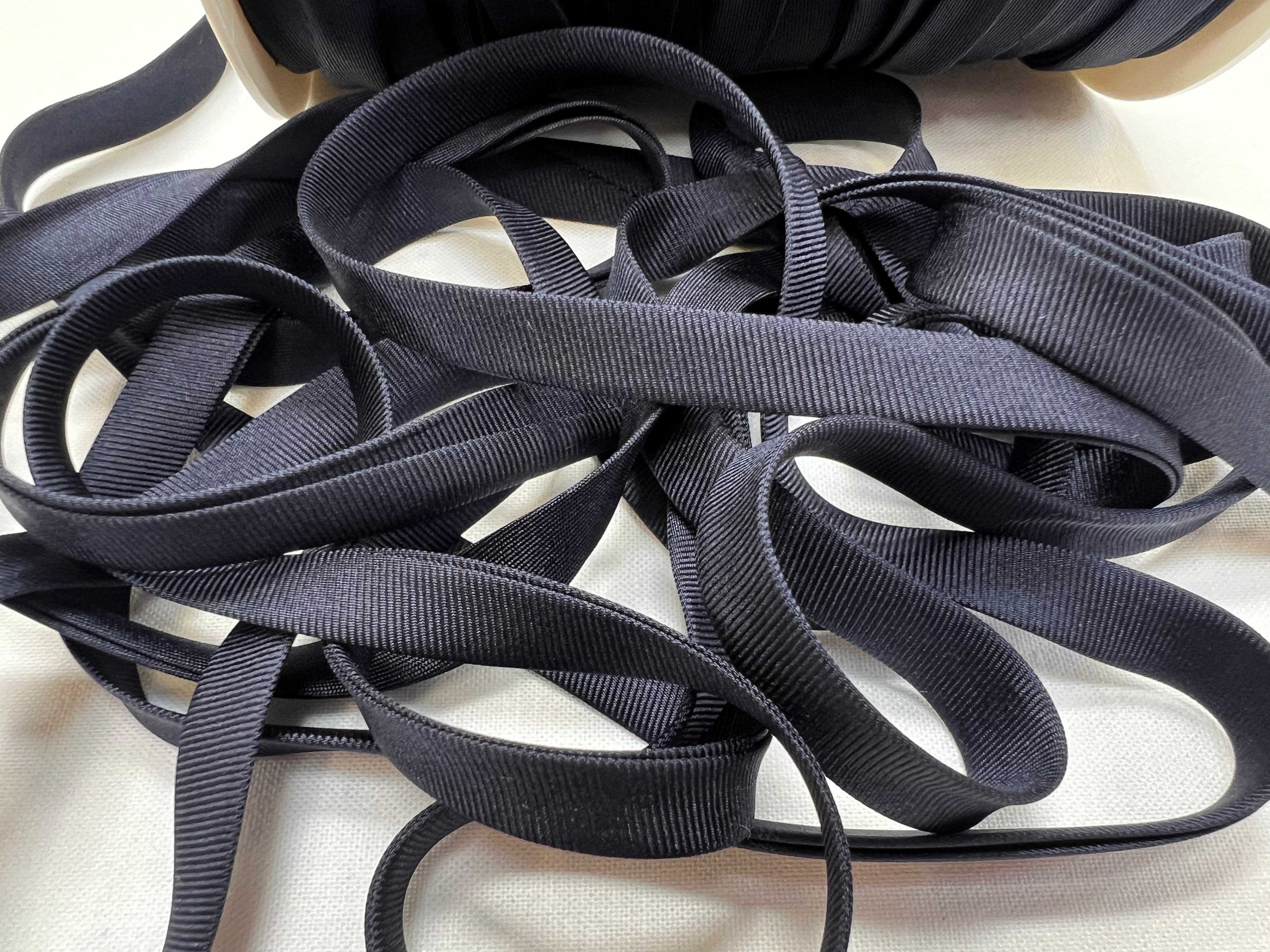 BIAIS EN SOIE MARINE EFFET DRILL 10mm - My Little Coupon