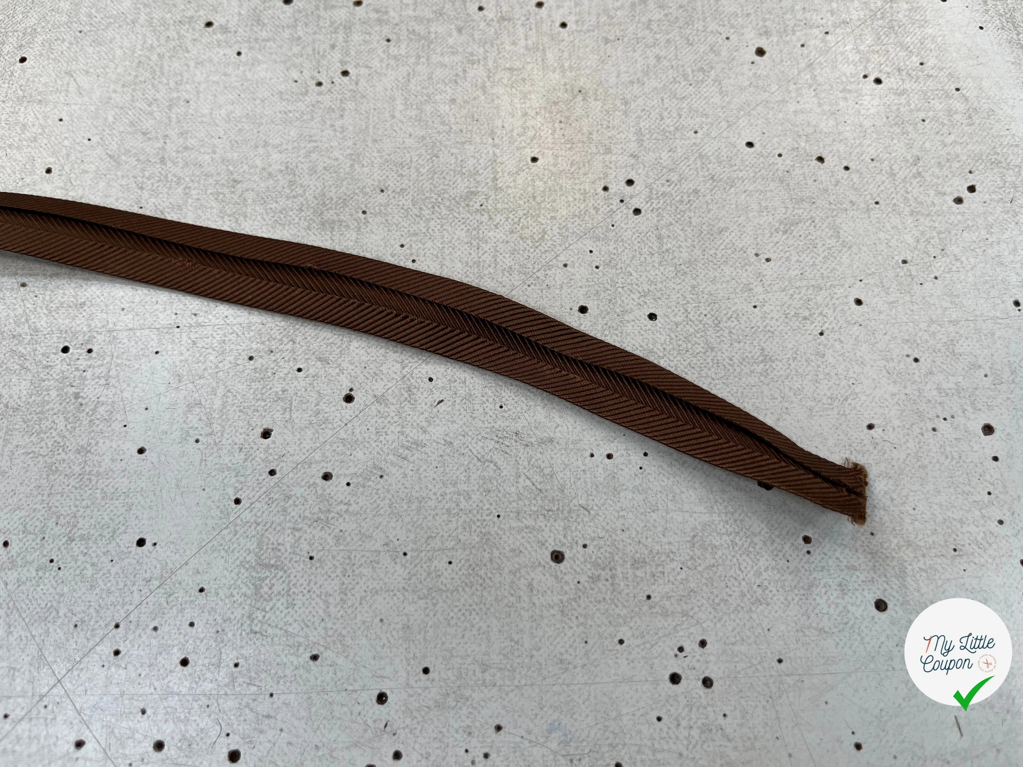 BIAIS MARRON EFFET DRILL 100% viscose 14mm - My Little Coupon