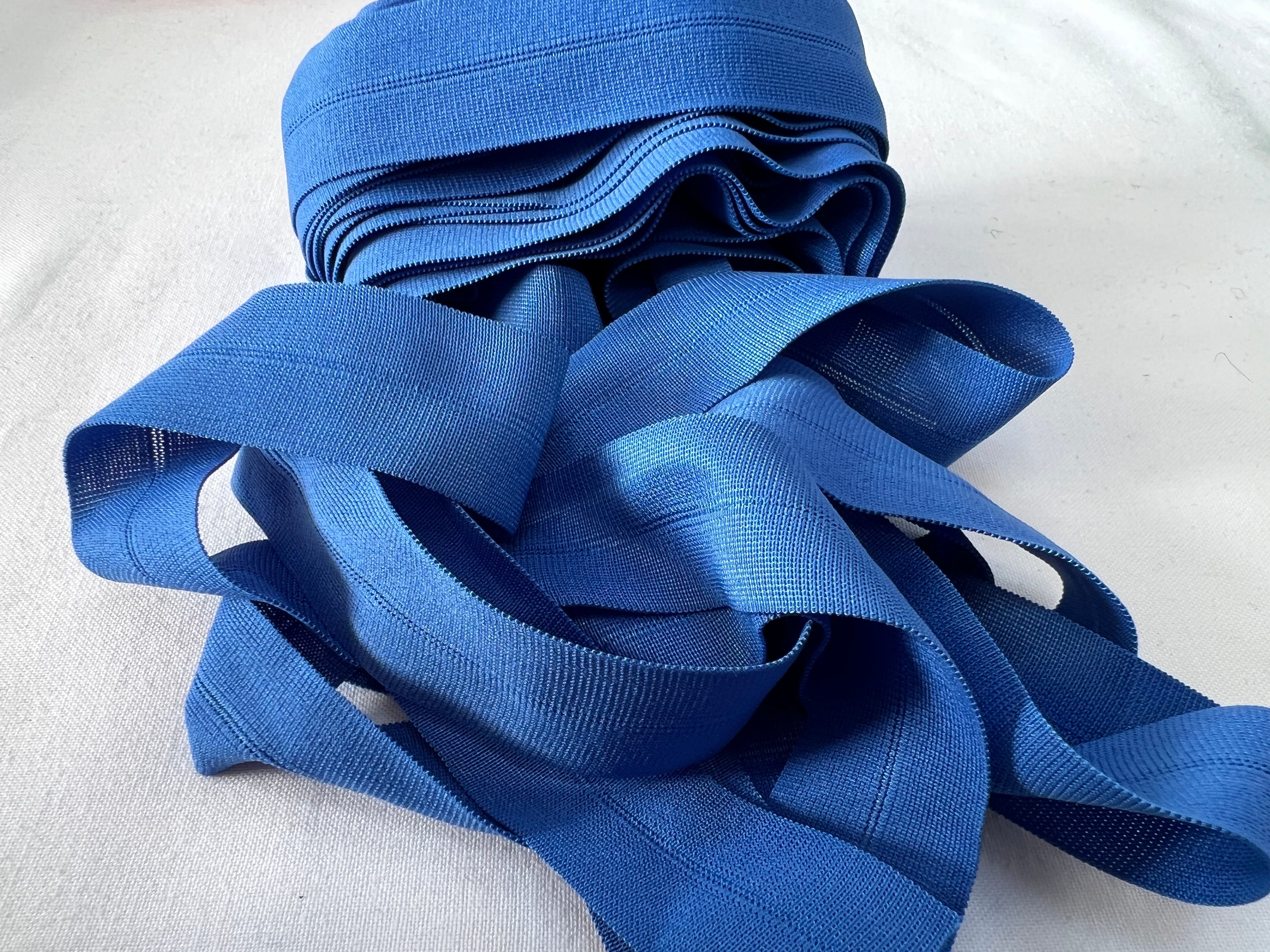 BIAIS PLAT ÉLASTIQUE LINGERIE 23mm bleu - My Little Coupon