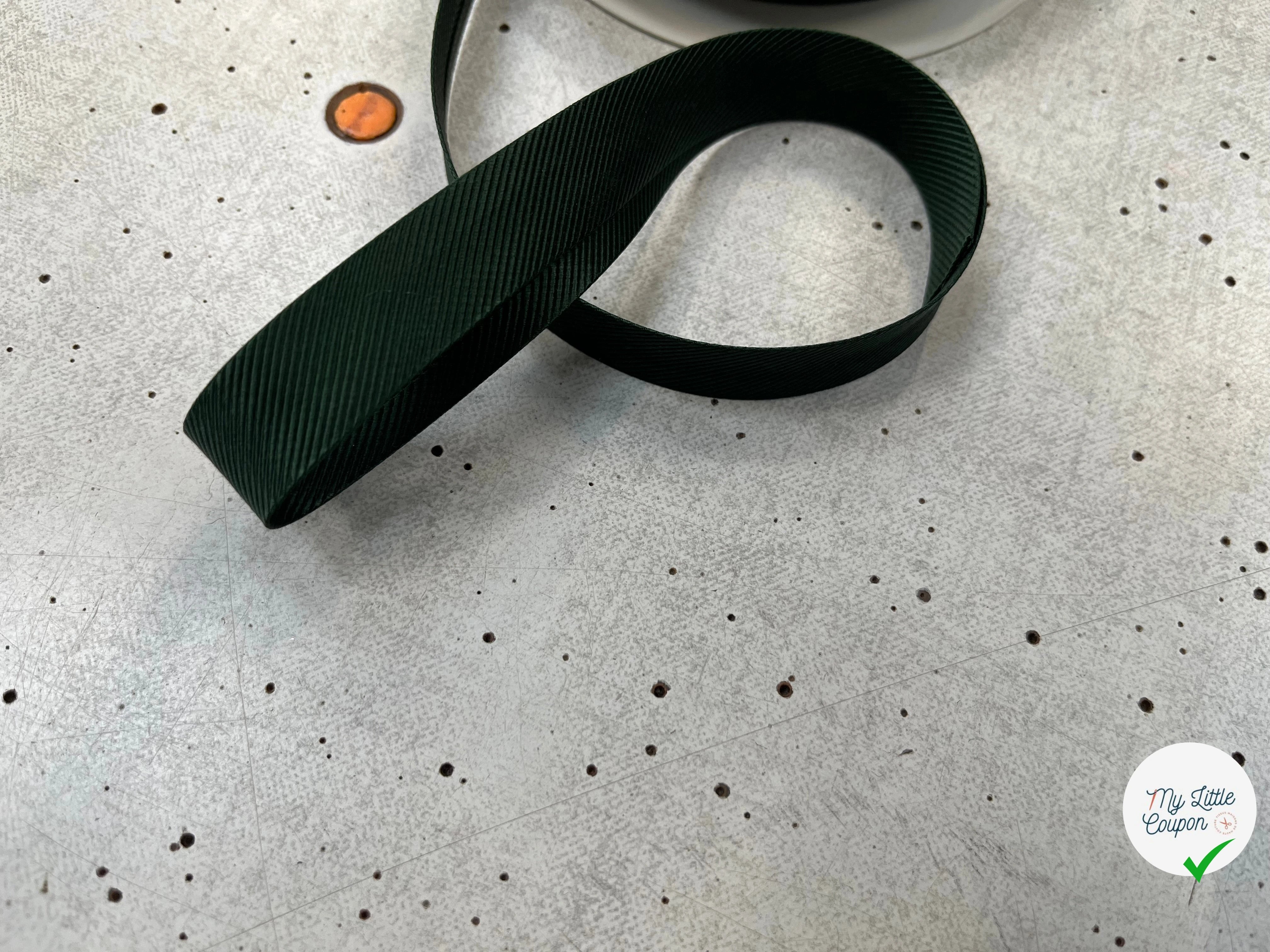BIAIS VERT SAPIN EFFET DRILL 100% viscose 14mm - My Little Coupon