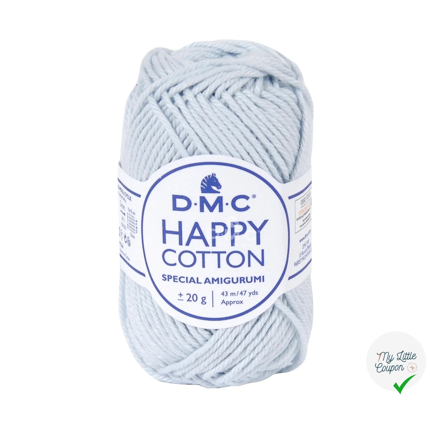 BOBINE DE HAPPY COTTON DMC 20 G BLEU GRIS - My Little Coupon