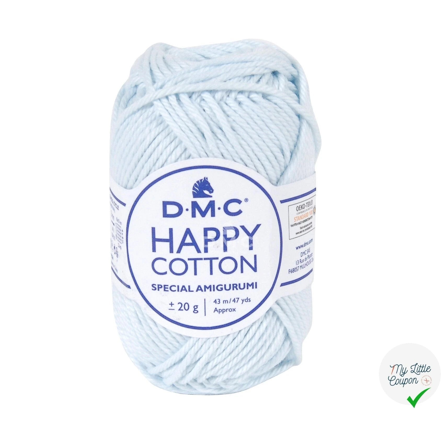 BOBINE DE HAPPY COTTON DMC 20 G BLEU LAYETTE - My Little Coupon