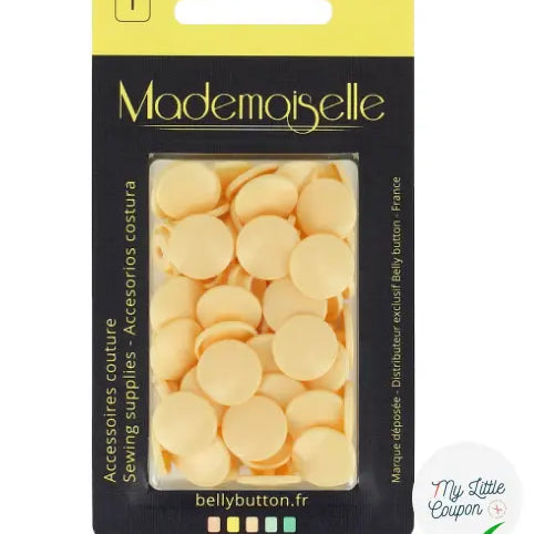 BOÎTE DE 20 BOUTON PRESSION 12,4MM BEIGE - My Little Coupon