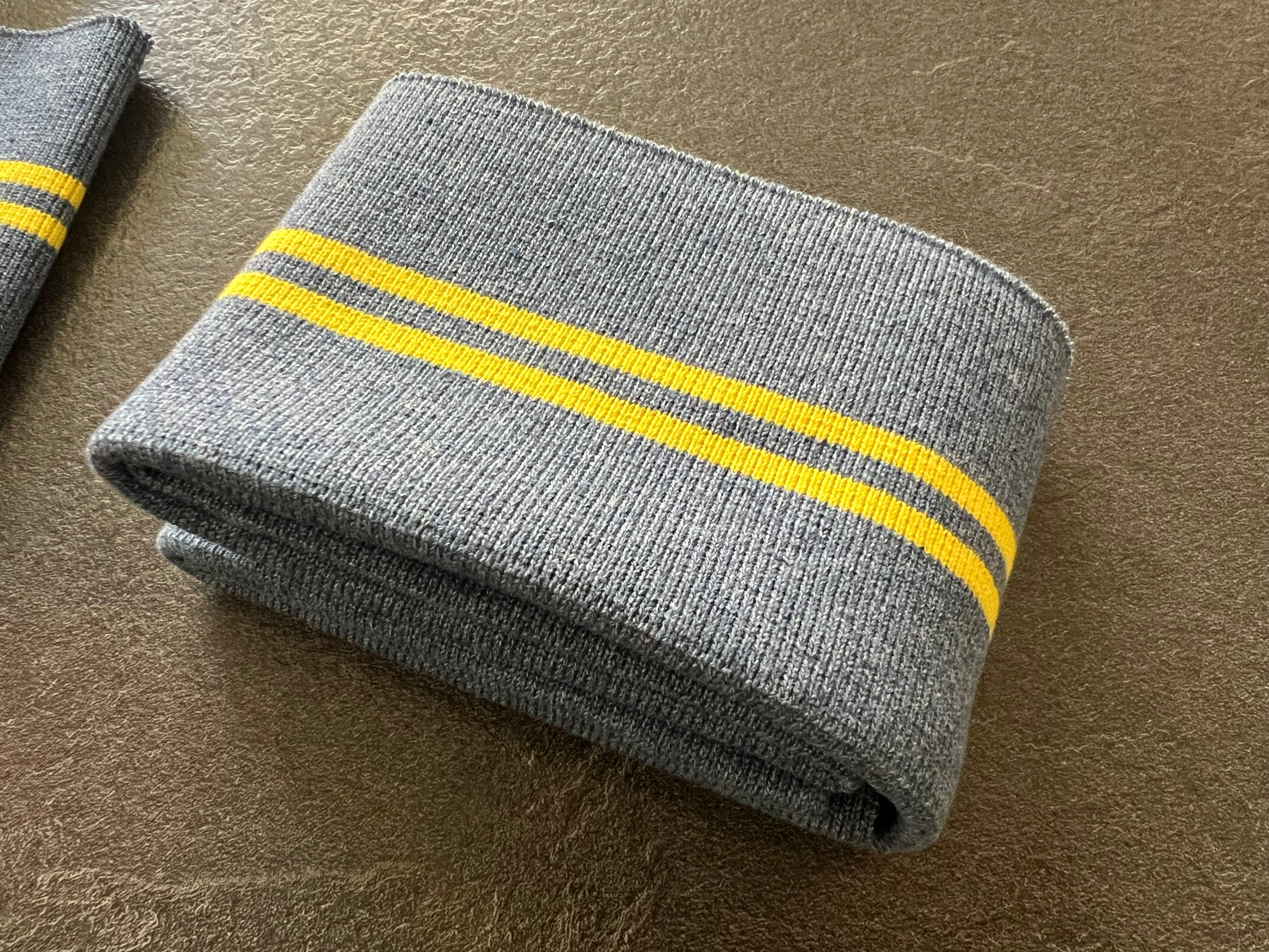 BORD CÔTE BLEU JEAN RAYURE JAUNE CITRON 100X8,5cm - My Little Coupon