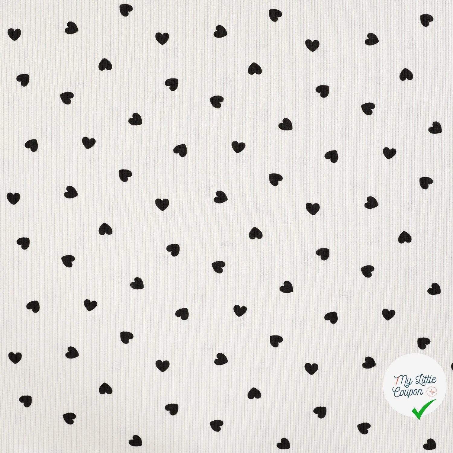 BORD-CÔTE IMPRIMÉ CŒURS FOND NOIR - My Little Coupon