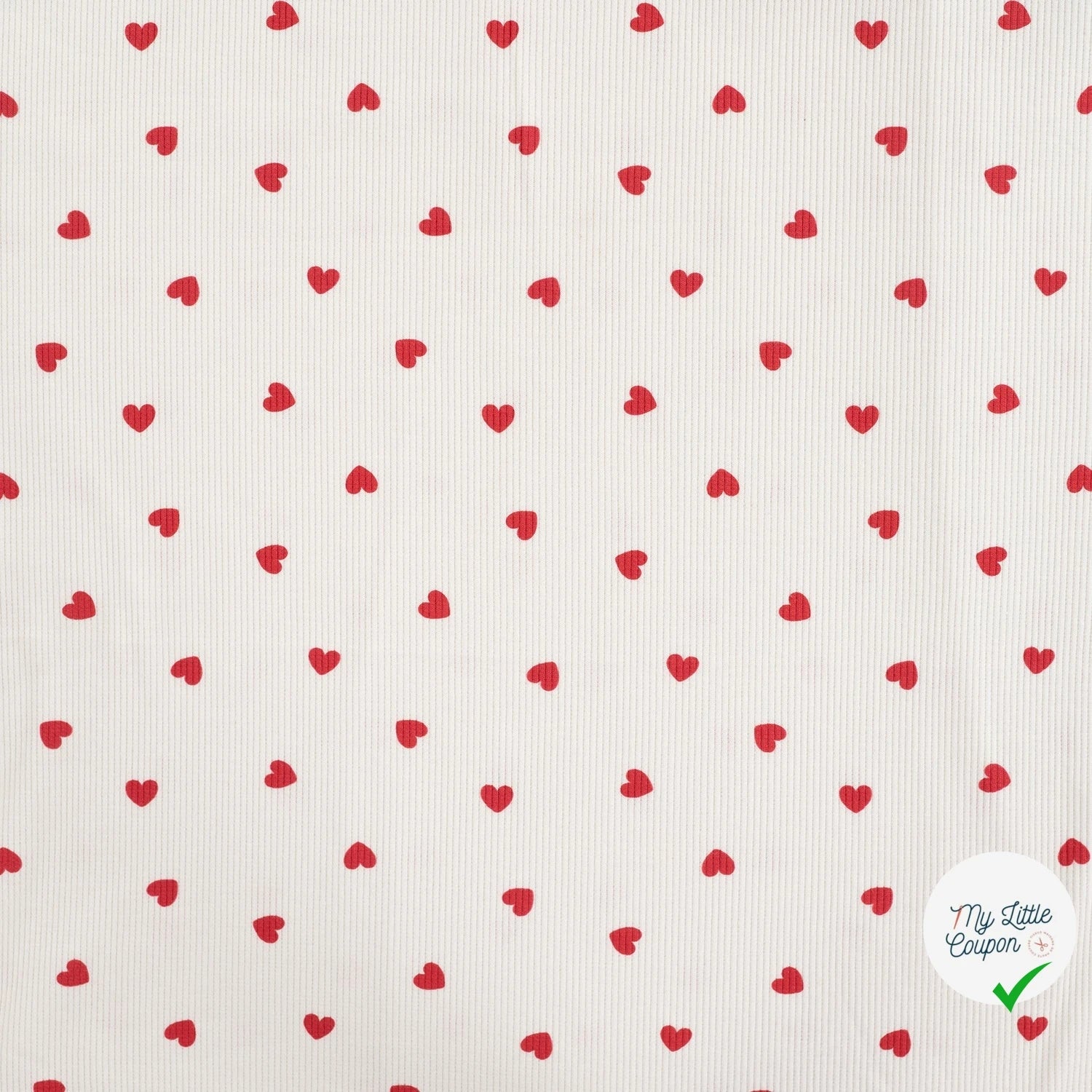 BORD-CÔTE IMPRIMÉ CŒURS FOND ROUGE - My Little Coupon
