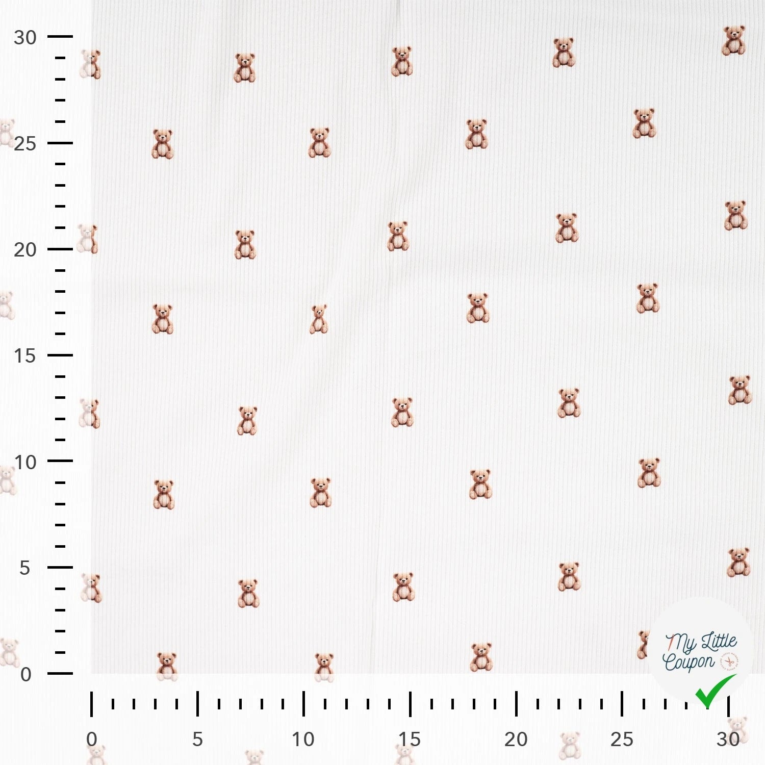BORD-CÔTE IMPRIMÉ OURS PELUCHE FOND ÉCRU - My Little Coupon
