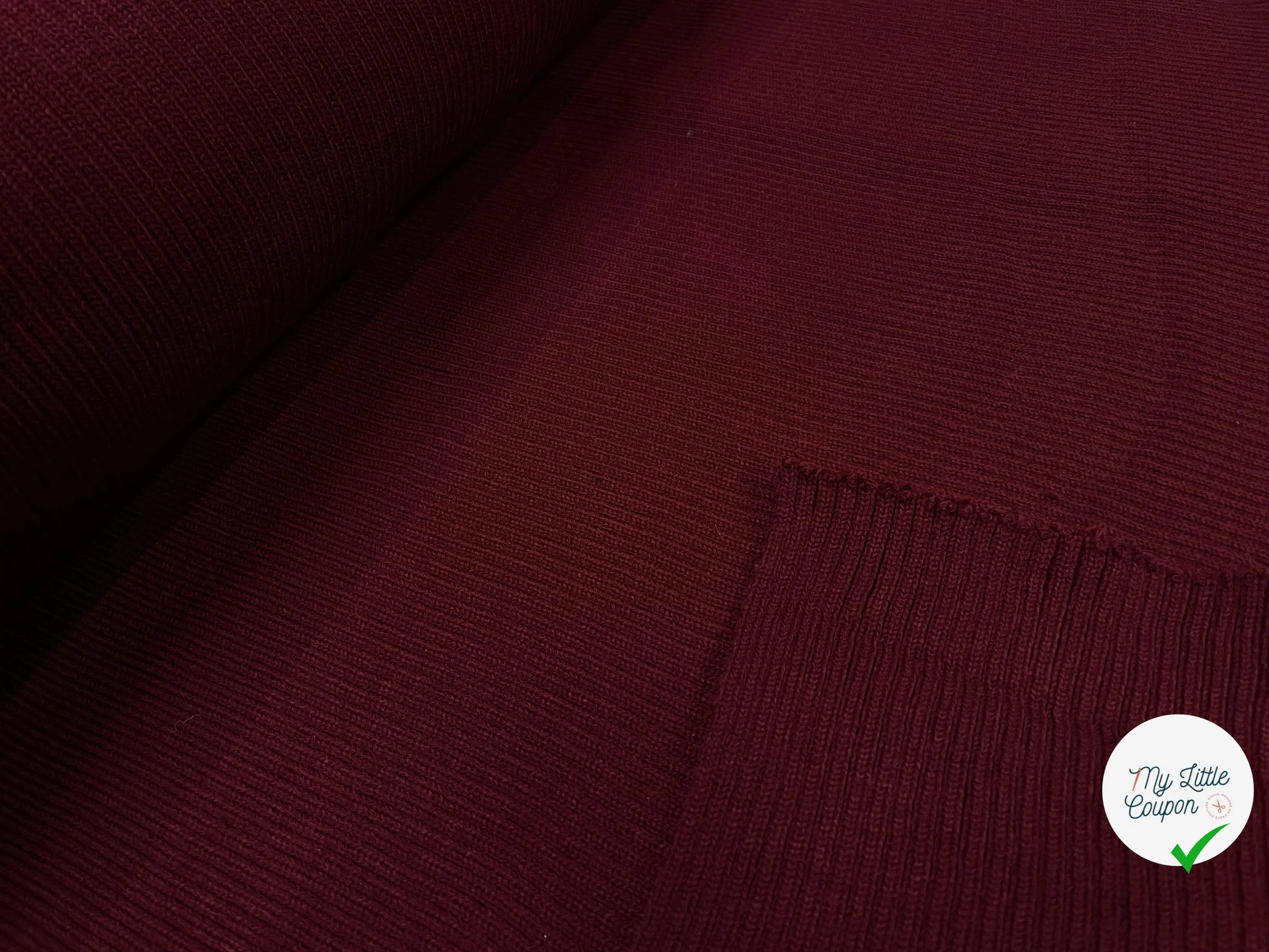 BORD CÔTE LOURD 100% ACRYLIQUE BURGUNDY - My Little Coupon