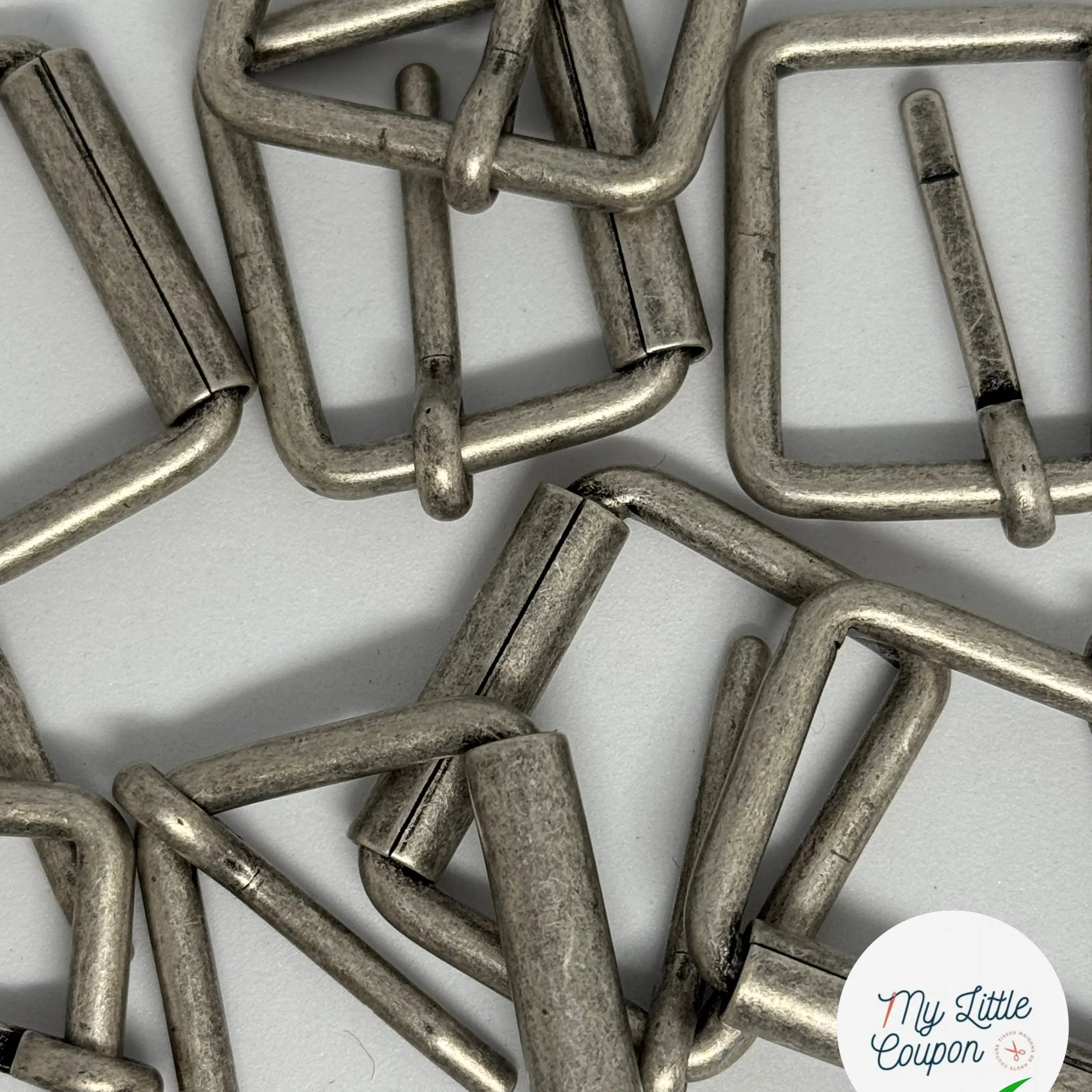 BOUCLE CEINTURE ARGENTE EFFET VIEILLIT 30MM - My Little Coupon