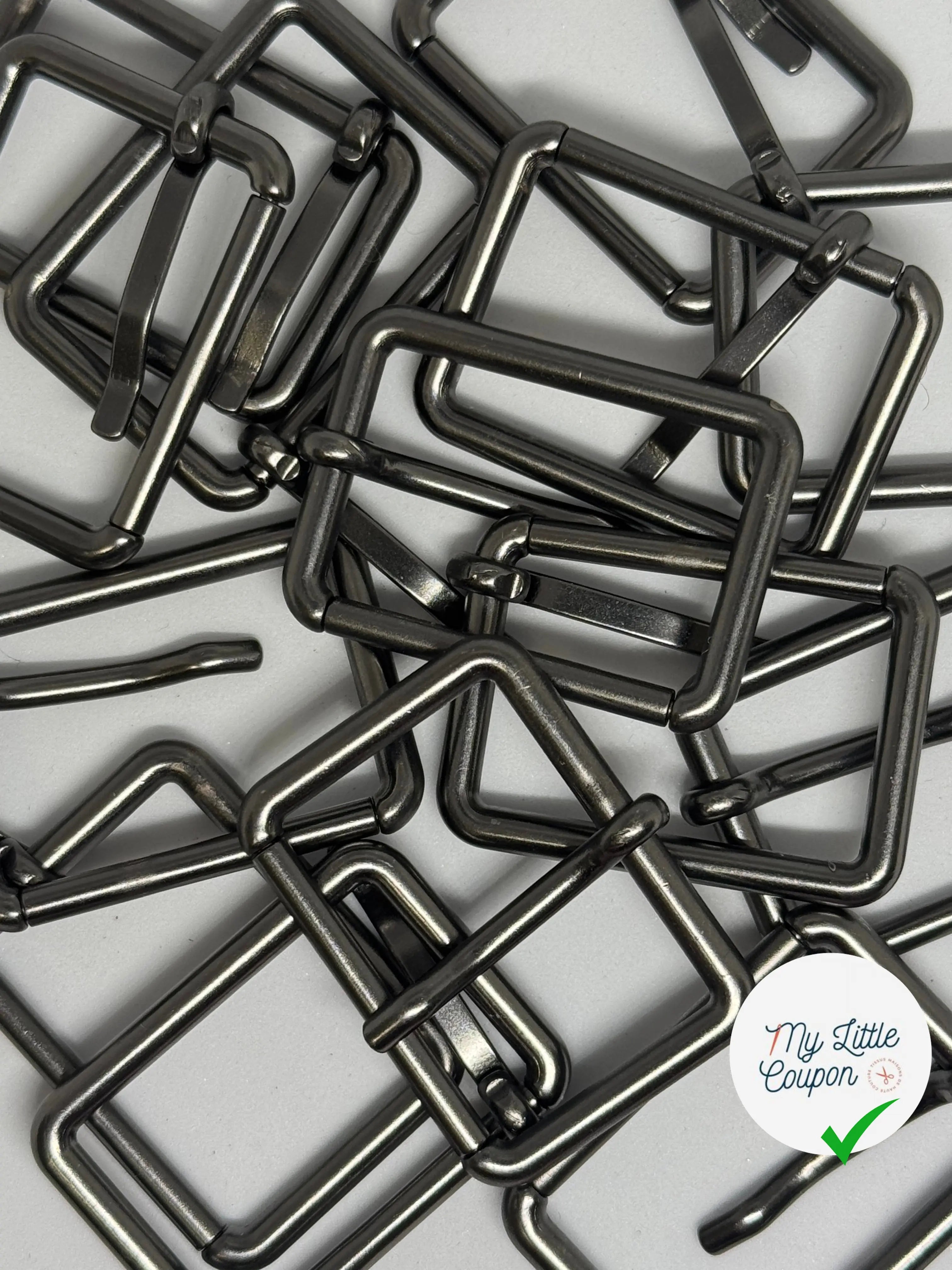 BOUCLE CEINTURE ARGENTE NOIR 35MM - My Little Coupon