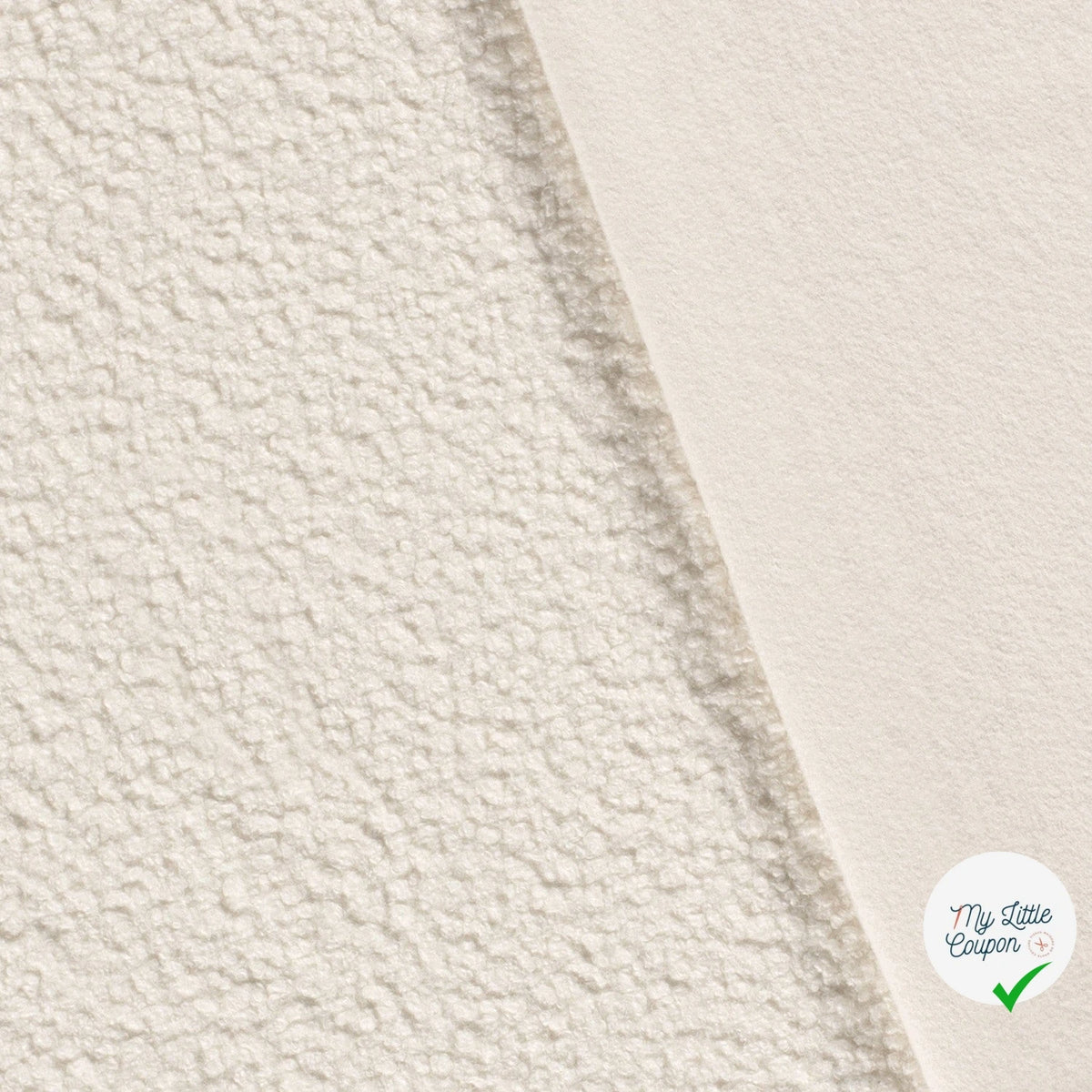 Bouclette stretch unie blanc cassé
