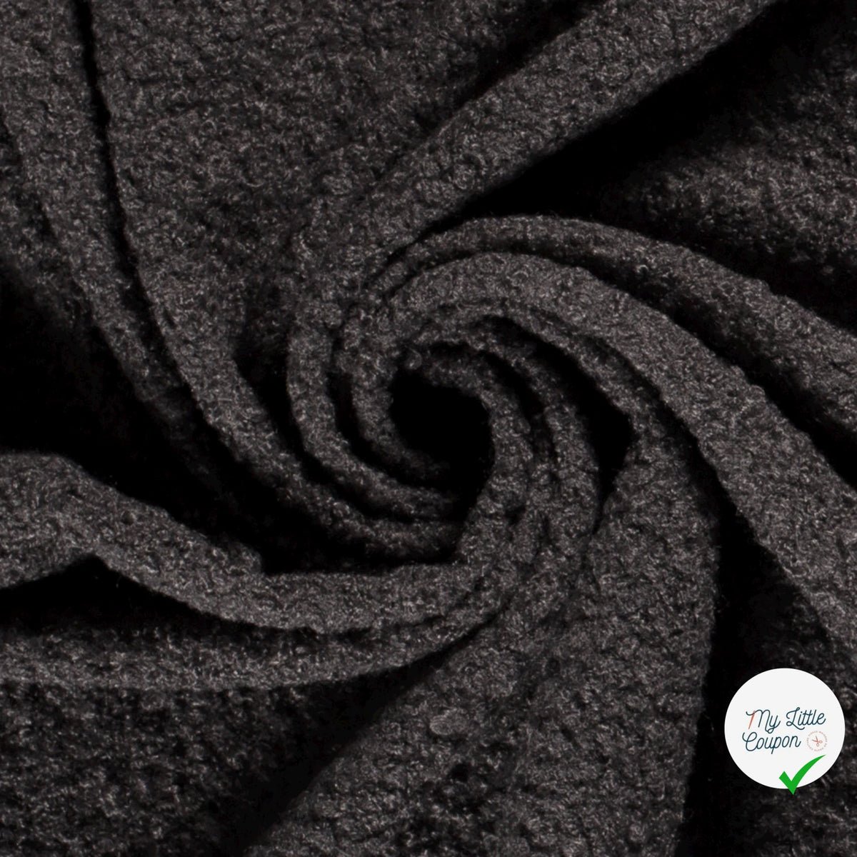 Bouclette stretch unie gris foncé