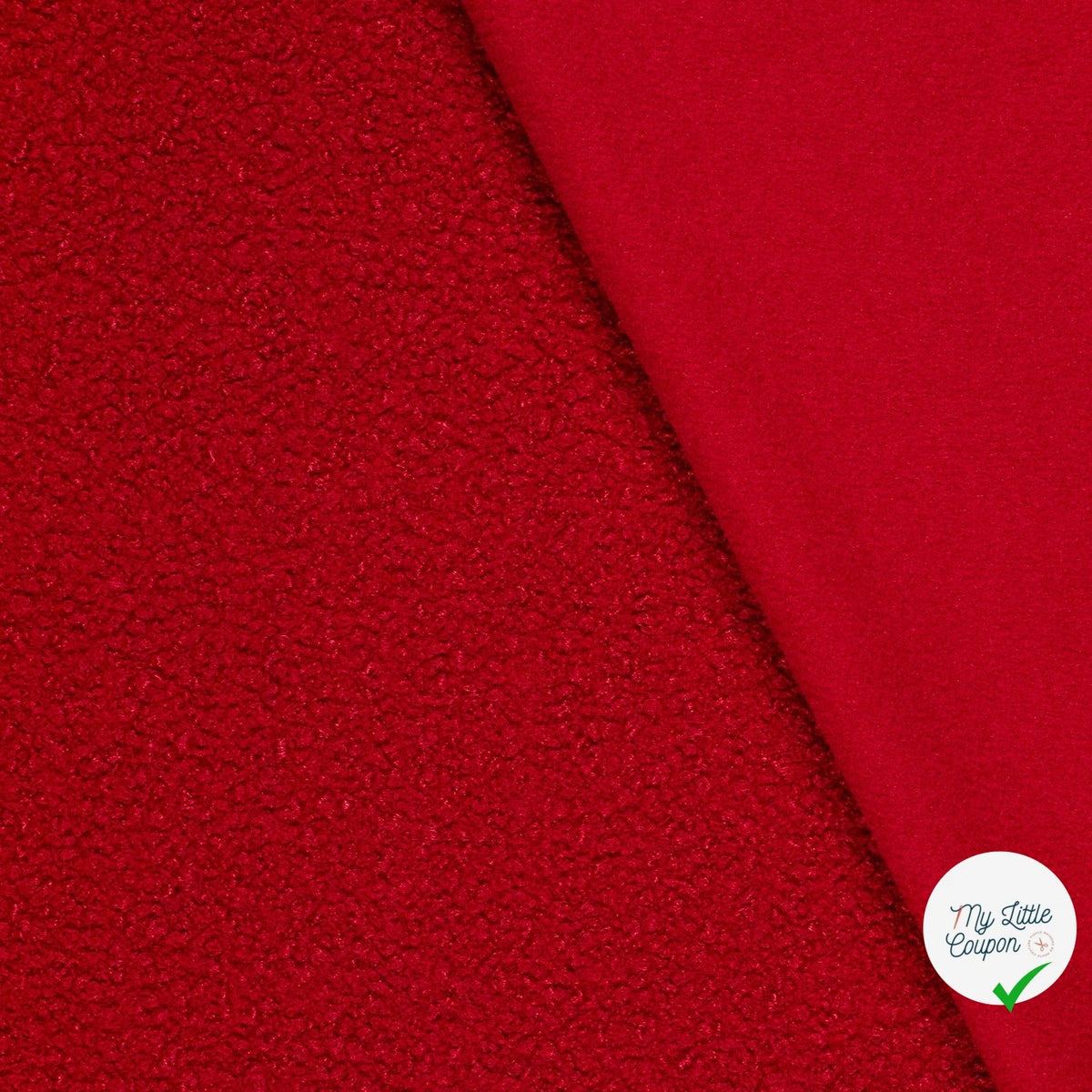 Bouclette stretch unie rouge