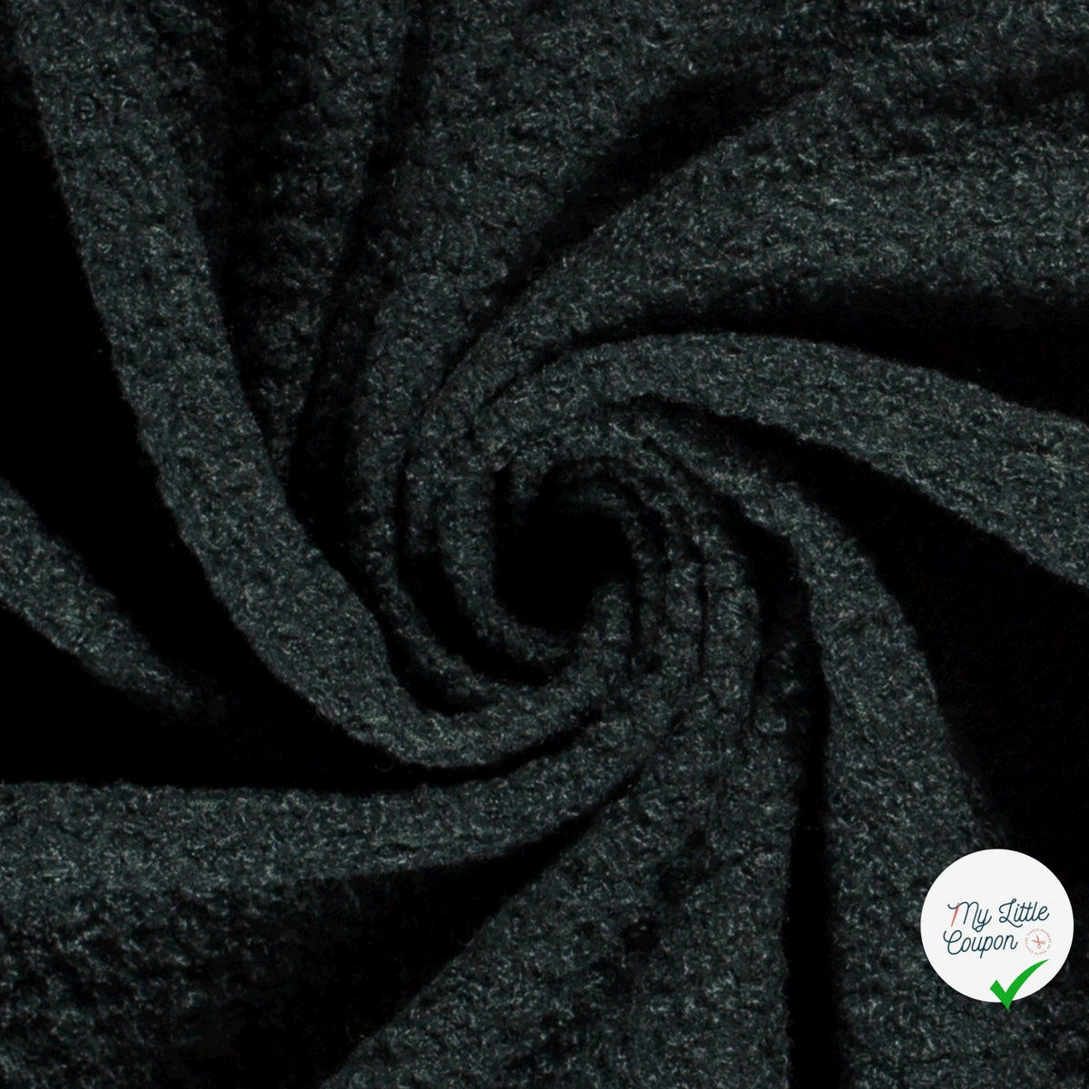 Bouclette stretch unie vert foncé
