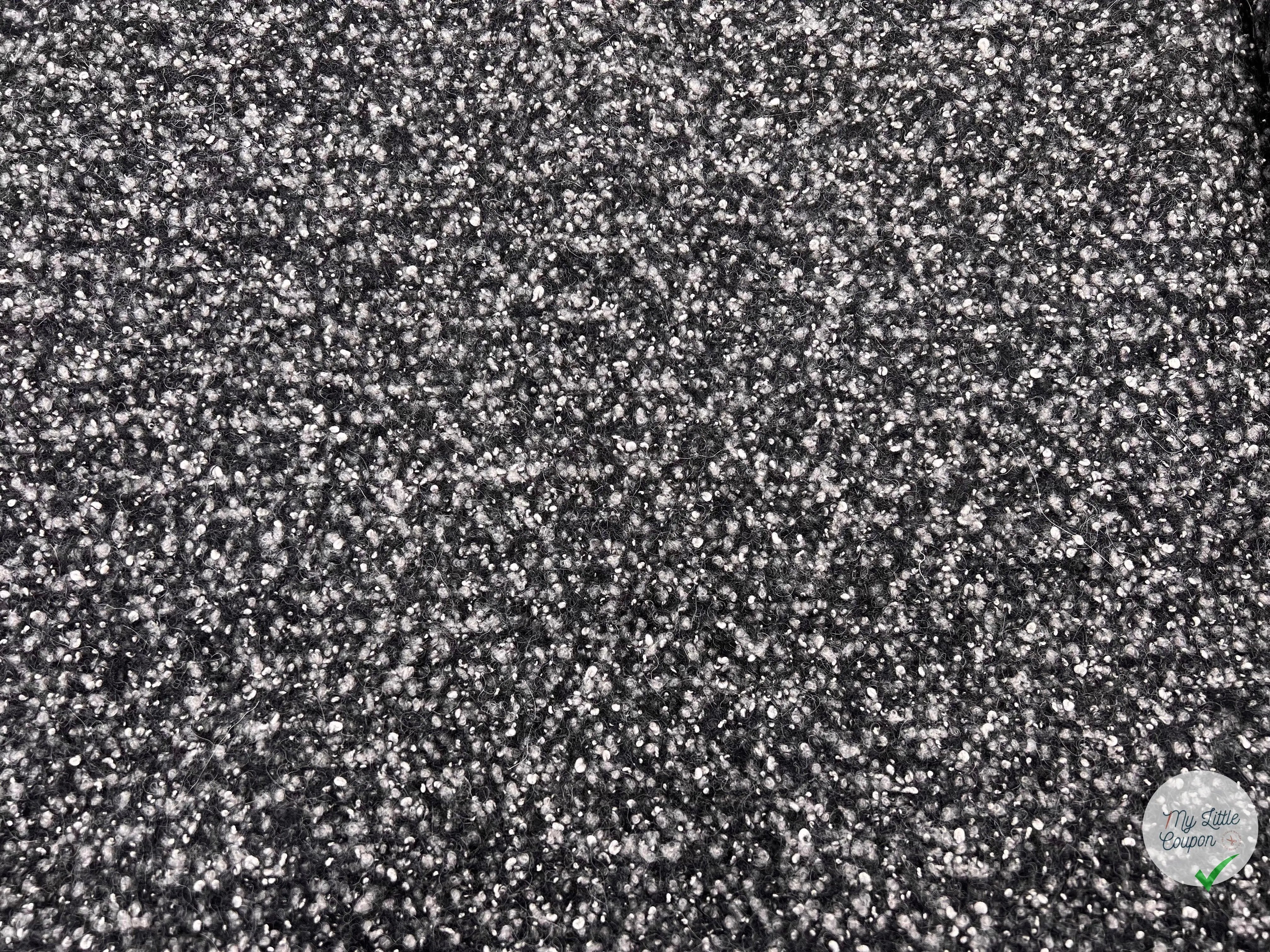 BOUCLETTE TRICOT NOIR CHINÉ GRIS - My Little Coupon - tissu - coudre