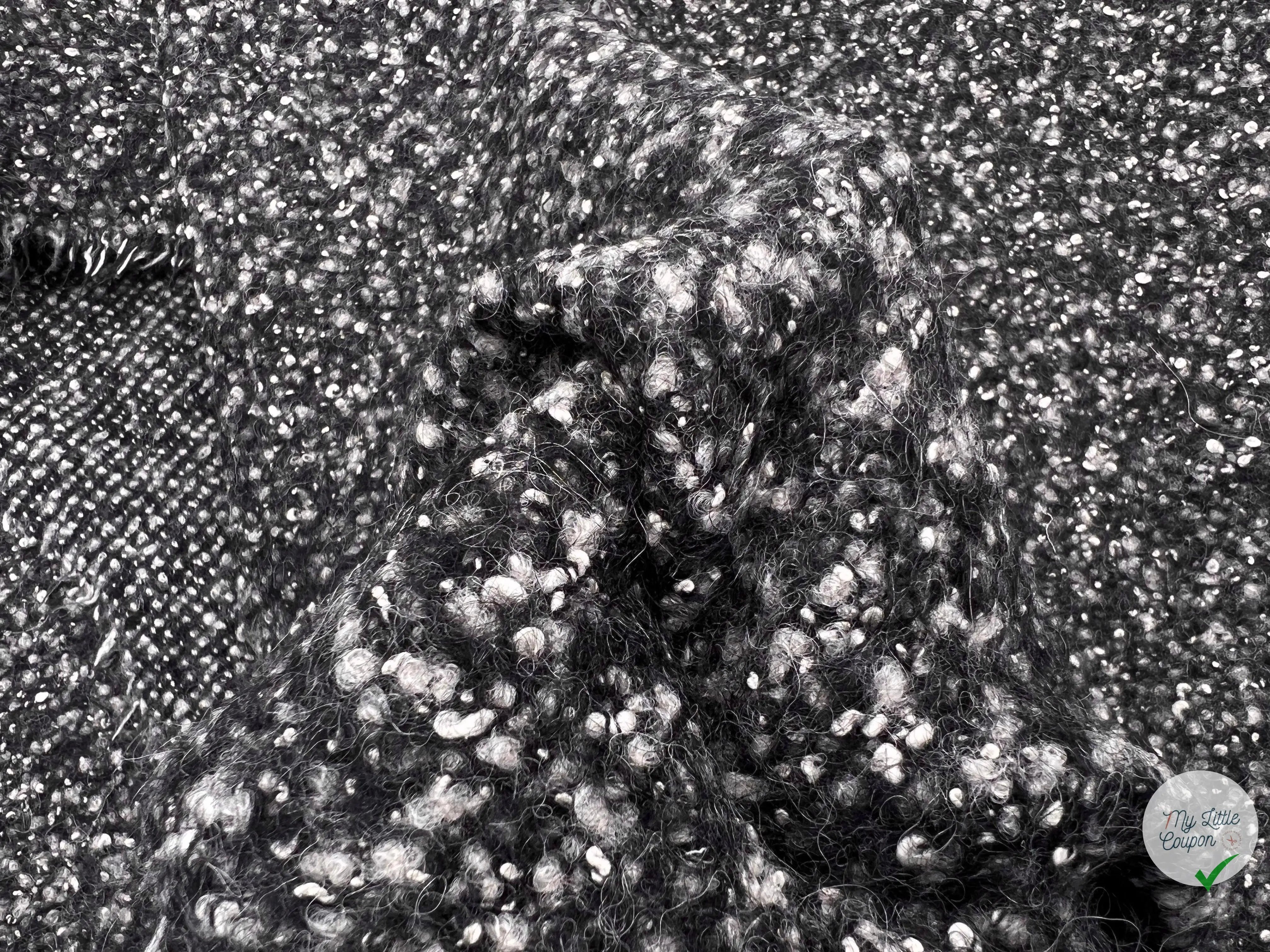 BOUCLETTE TRICOT NOIR CHINÉ GRIS - My Little Coupon - tissu - coudre
