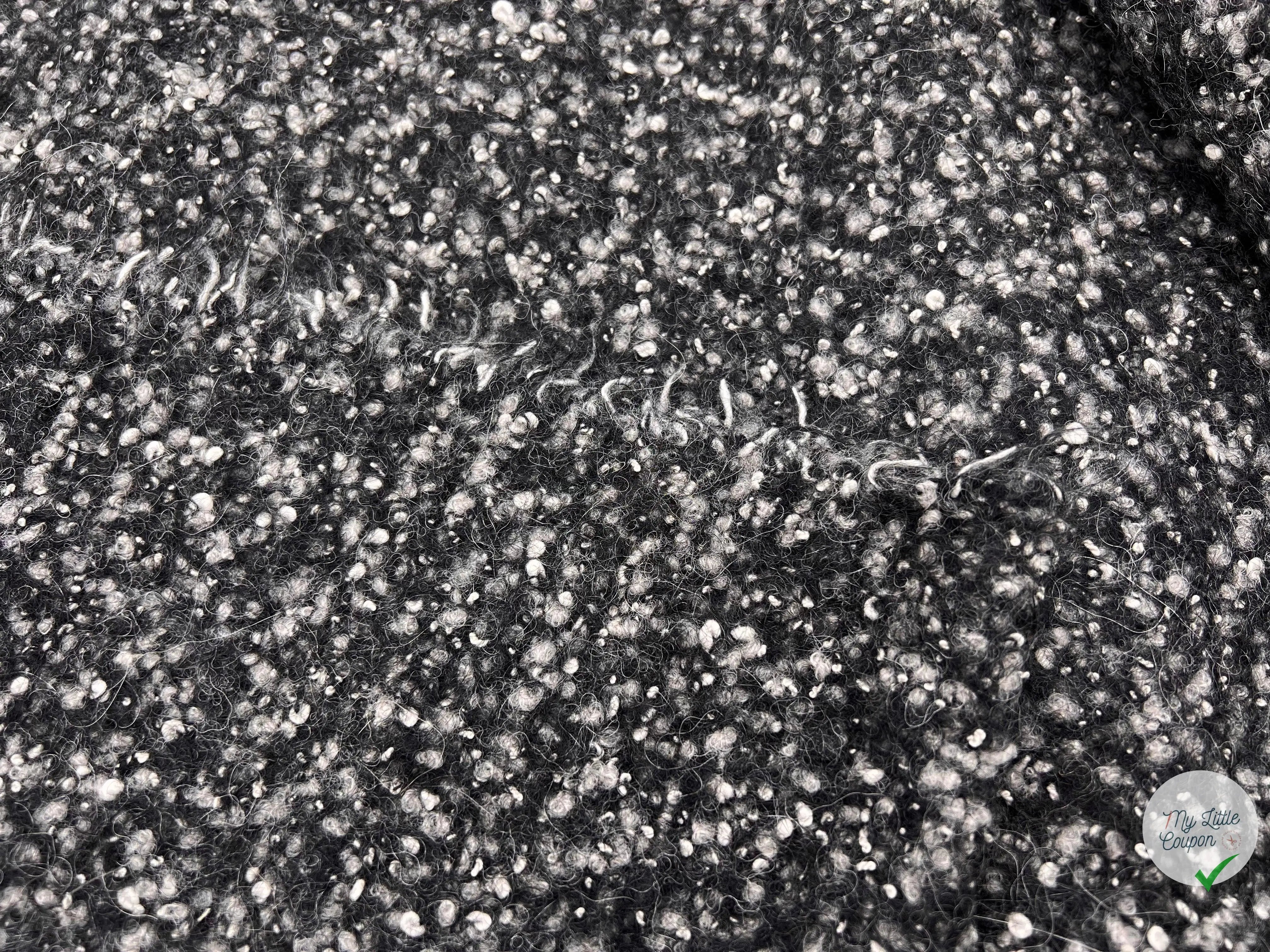 BOUCLETTE TRICOT NOIR CHINÉ GRIS - My Little Coupon - tissu - coudre