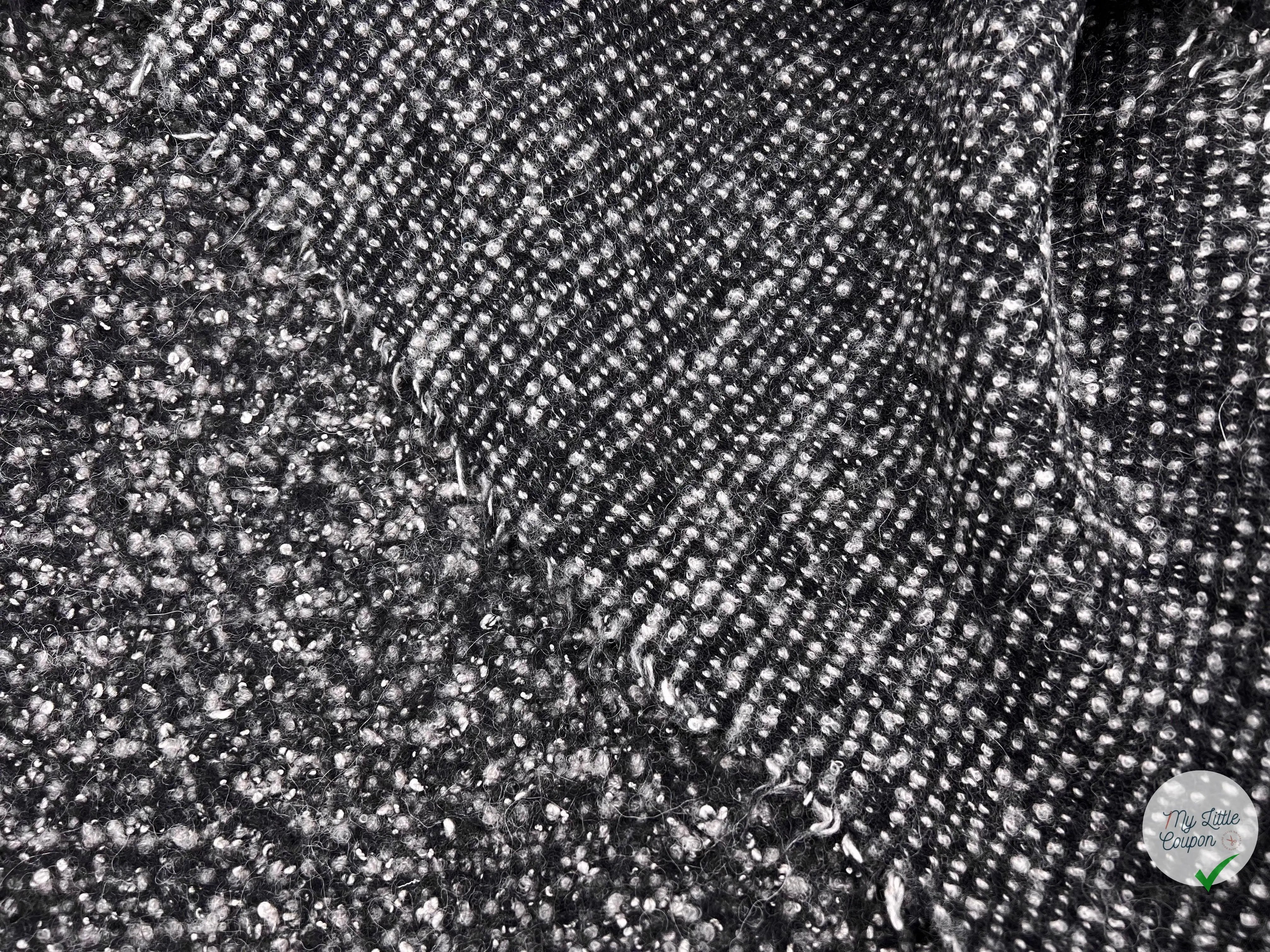 BOUCLETTE TRICOT NOIR CHINÉ GRIS - My Little Coupon - tissu - coudre