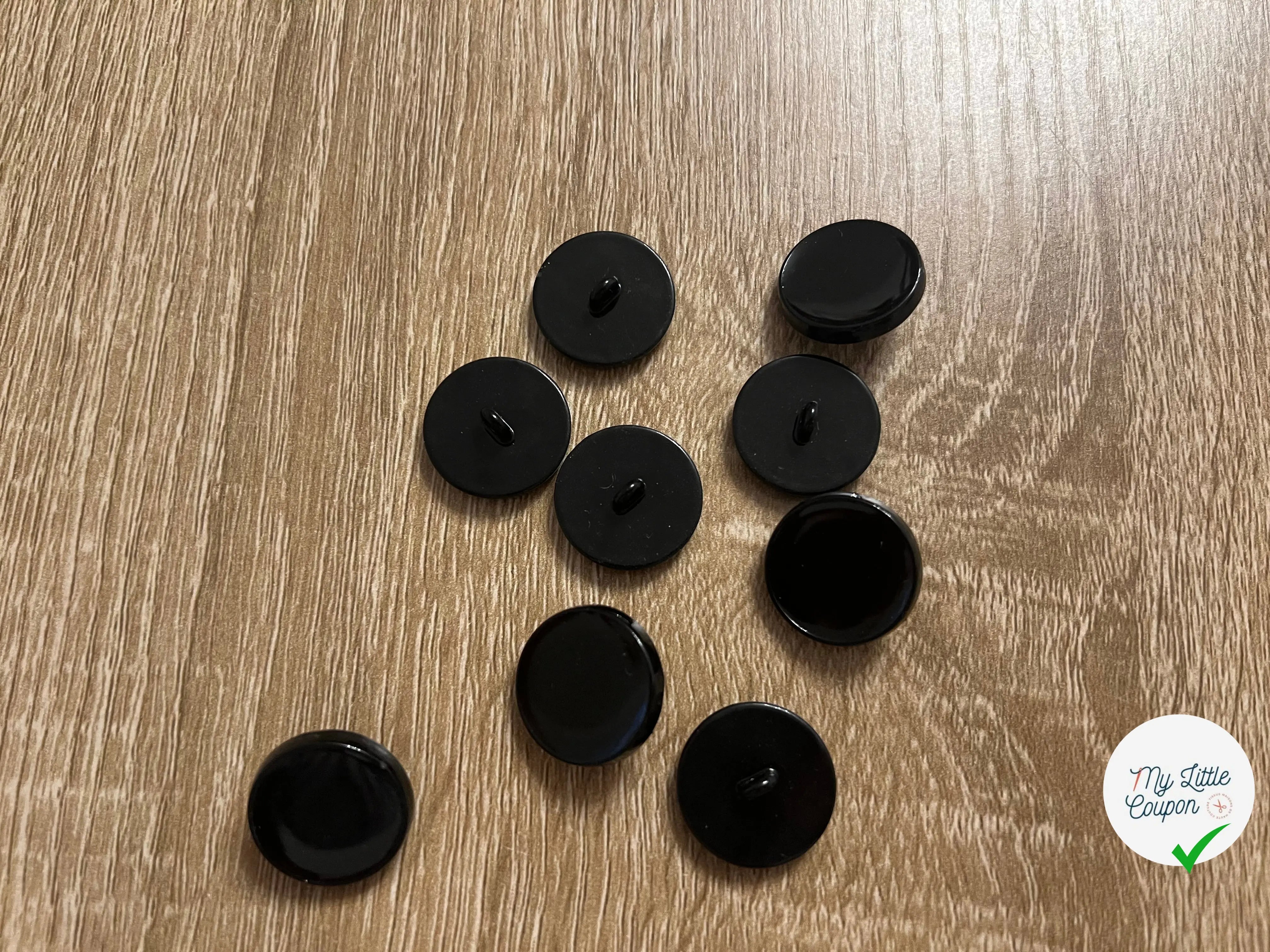 BOUTON À QUEUE 2CM DIAMÈTRE NOIR - LOT DE 5 - My Little Coupon